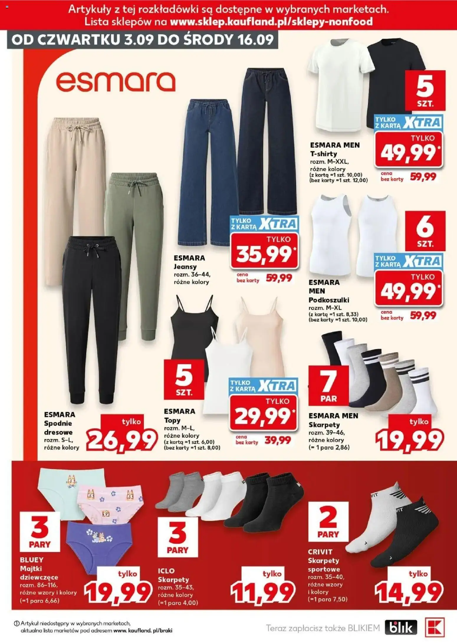 Kaufland gazetka - Złap Okazje od 03.09.2026 - od jutra PDF | Strona: 16 | Produkty: Karta, Spodnie, Majtki, Skarpety