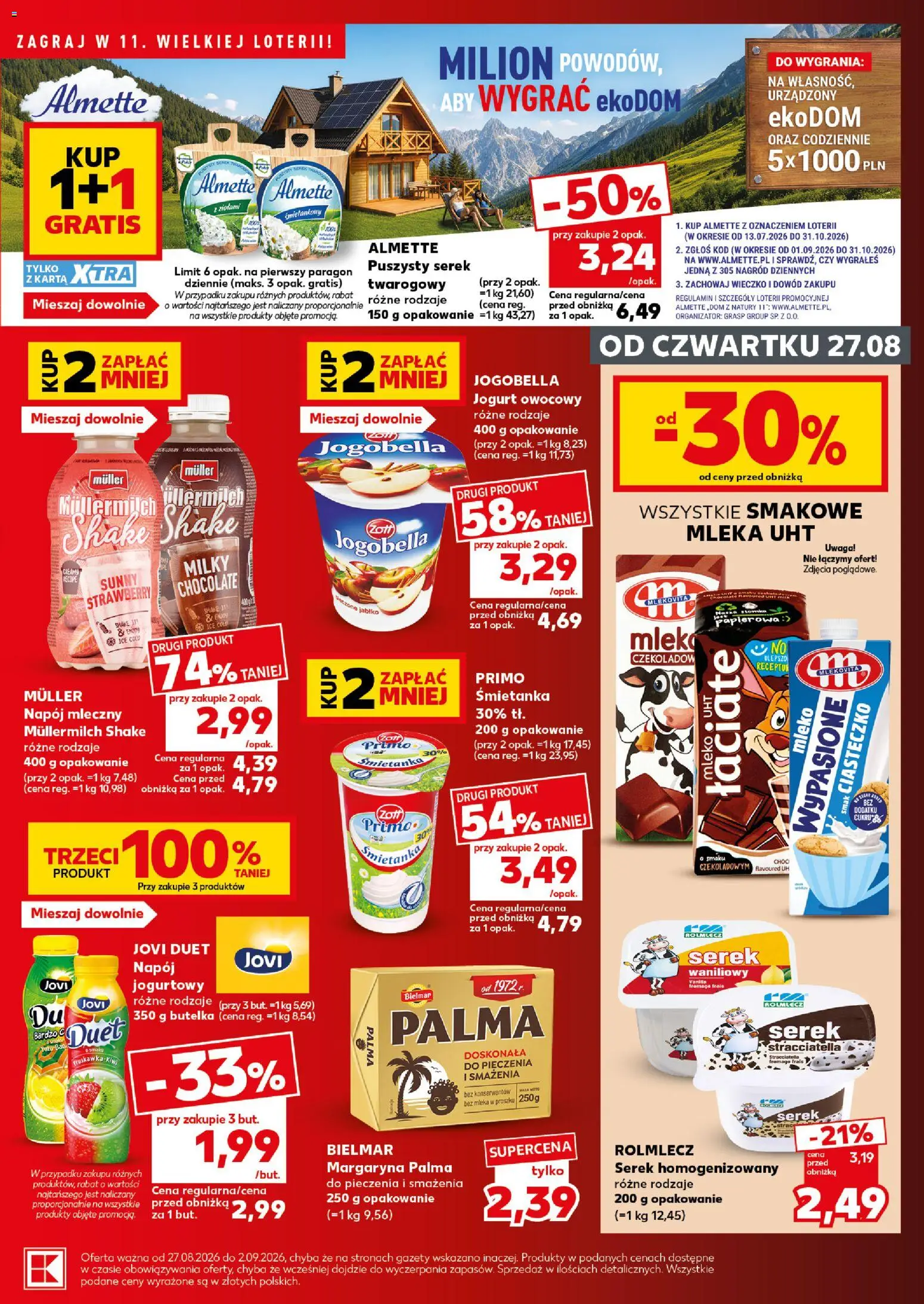 Kaufland Polsko leták - Mocny start od 31.08.2026 | Strana: 25 | Produkty: Mléko, Jogurt, Jogobella, Müllermilch