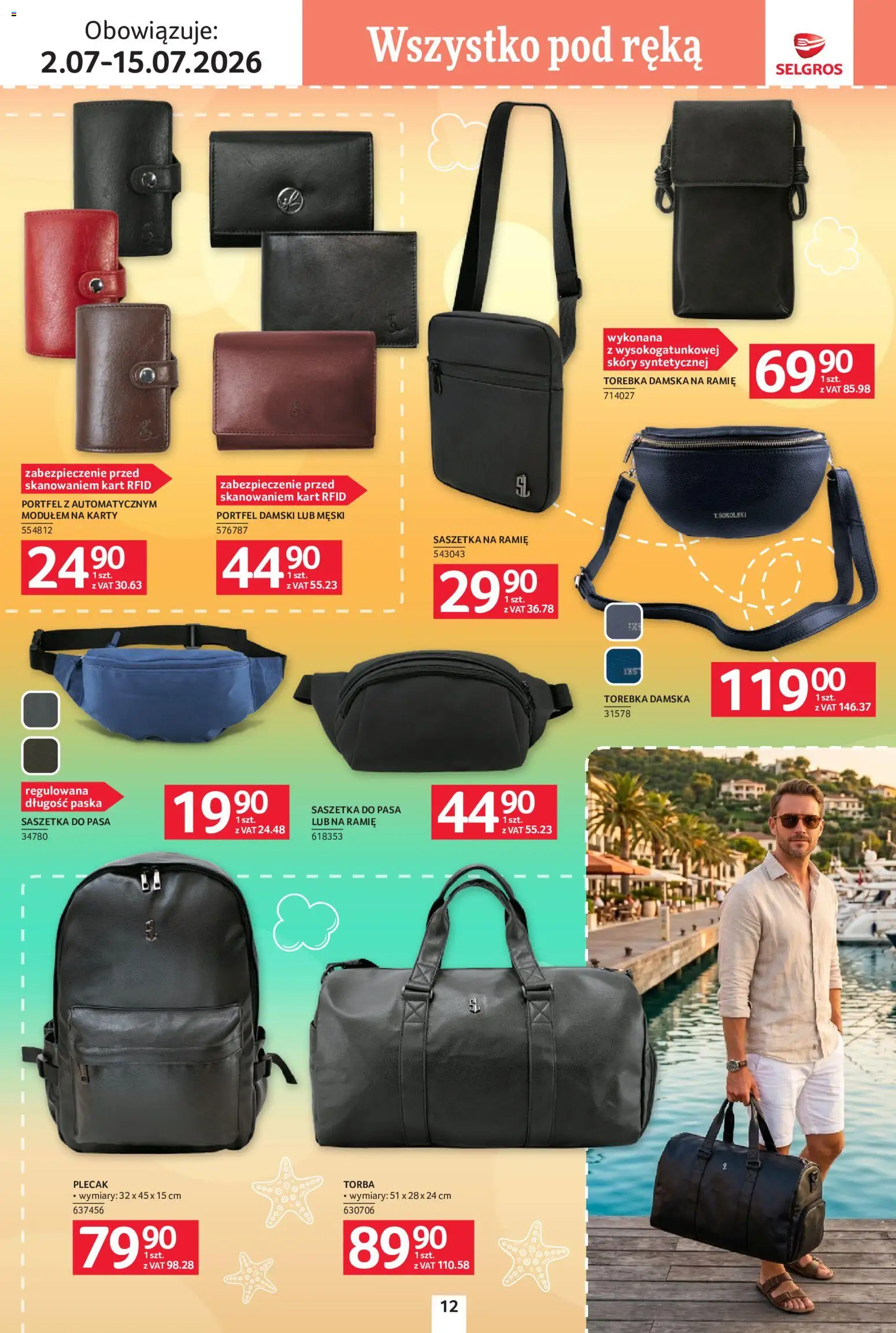 Selgros cash&carry gazetka - Urlop od 02.07.2026 | Strona: 12 | Produkty: Torebka, Plecak, Portfel, Torba