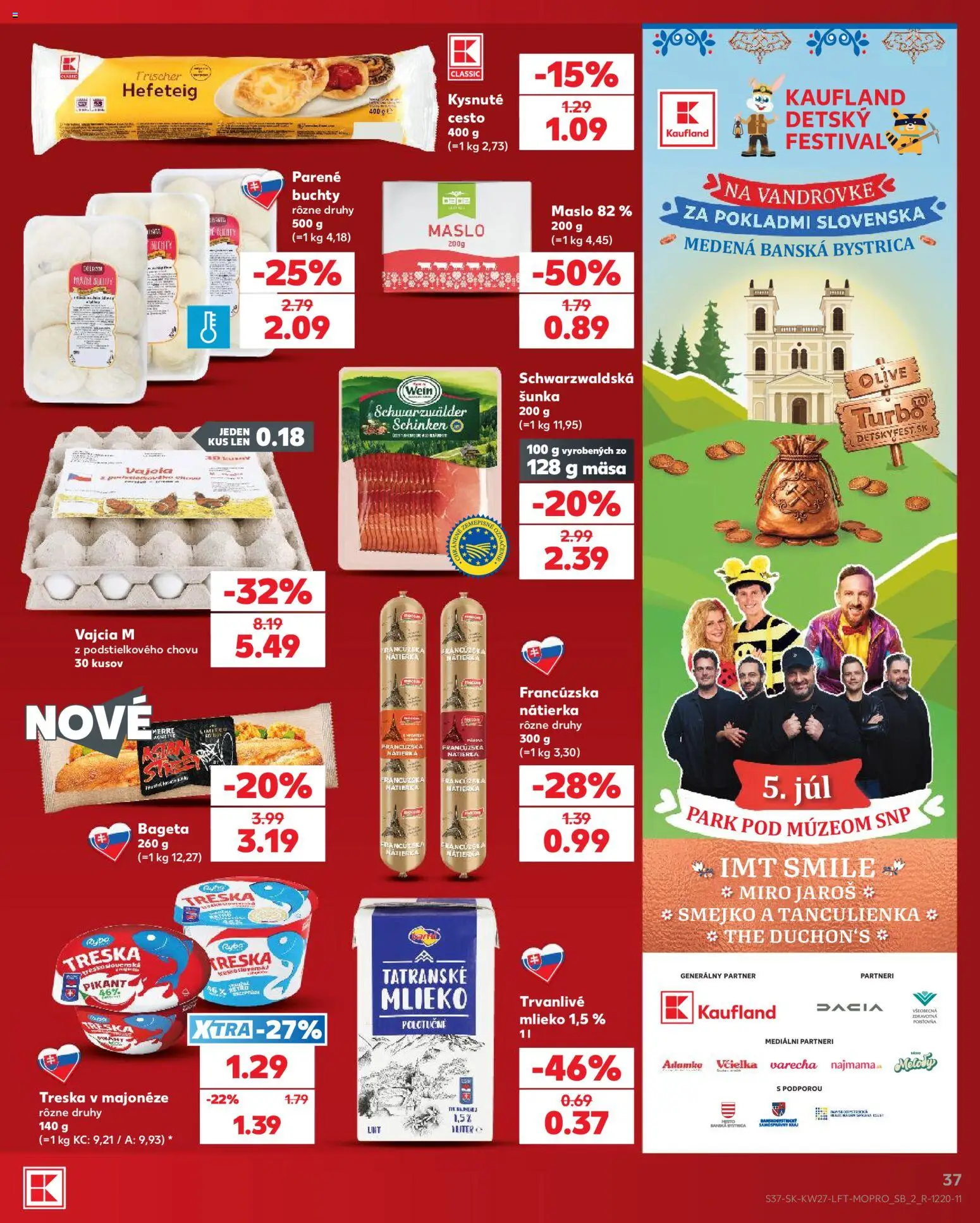 Nové Kaufland akcie – leták je platný od 02.07.2026 | Strana: 37 | Produkty: Mlieko, Vajcia, Ryba, Treska