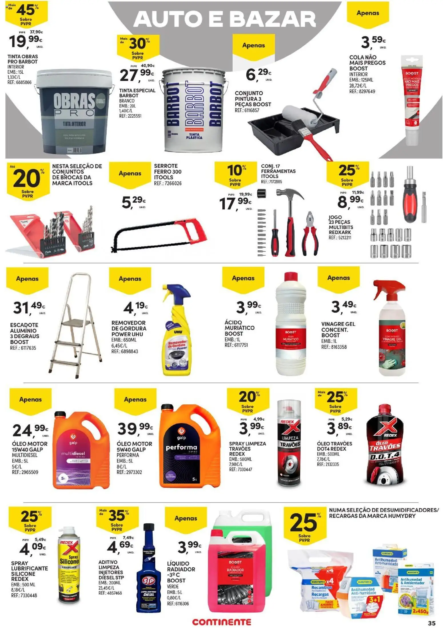 Continente Toda a gente poupa em tudo │ válido de 29/10/2026 | Página: 35 | Produtos: Vinagre, Tinta, Ferramentas, Óleo