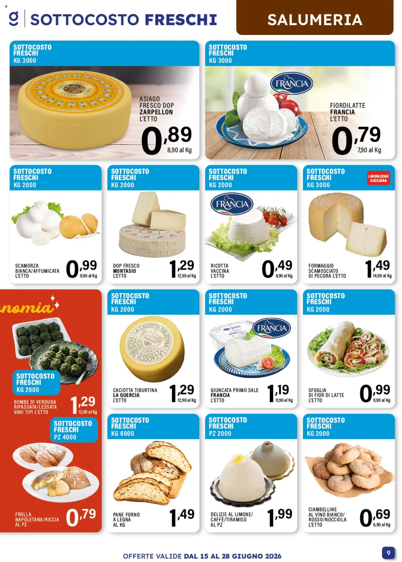 Volantino GECOP del 15.06.2026 | Pagina: 9 | Prodotti: Sale, Formaggio, Vino, Ricotta