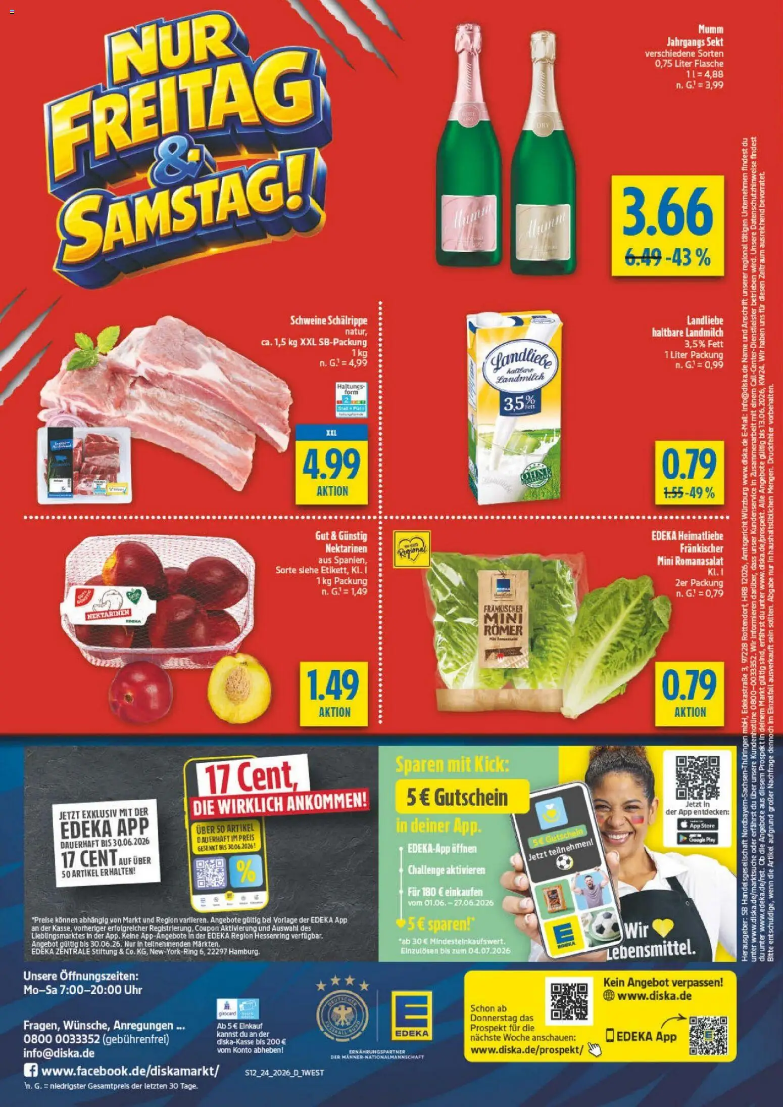 Diska - Diska Angebote Bayern KW24 – gültig ab 08.06.2026 | Seite: 16 | Produkte: Nektarinen, Sekt, Uhr