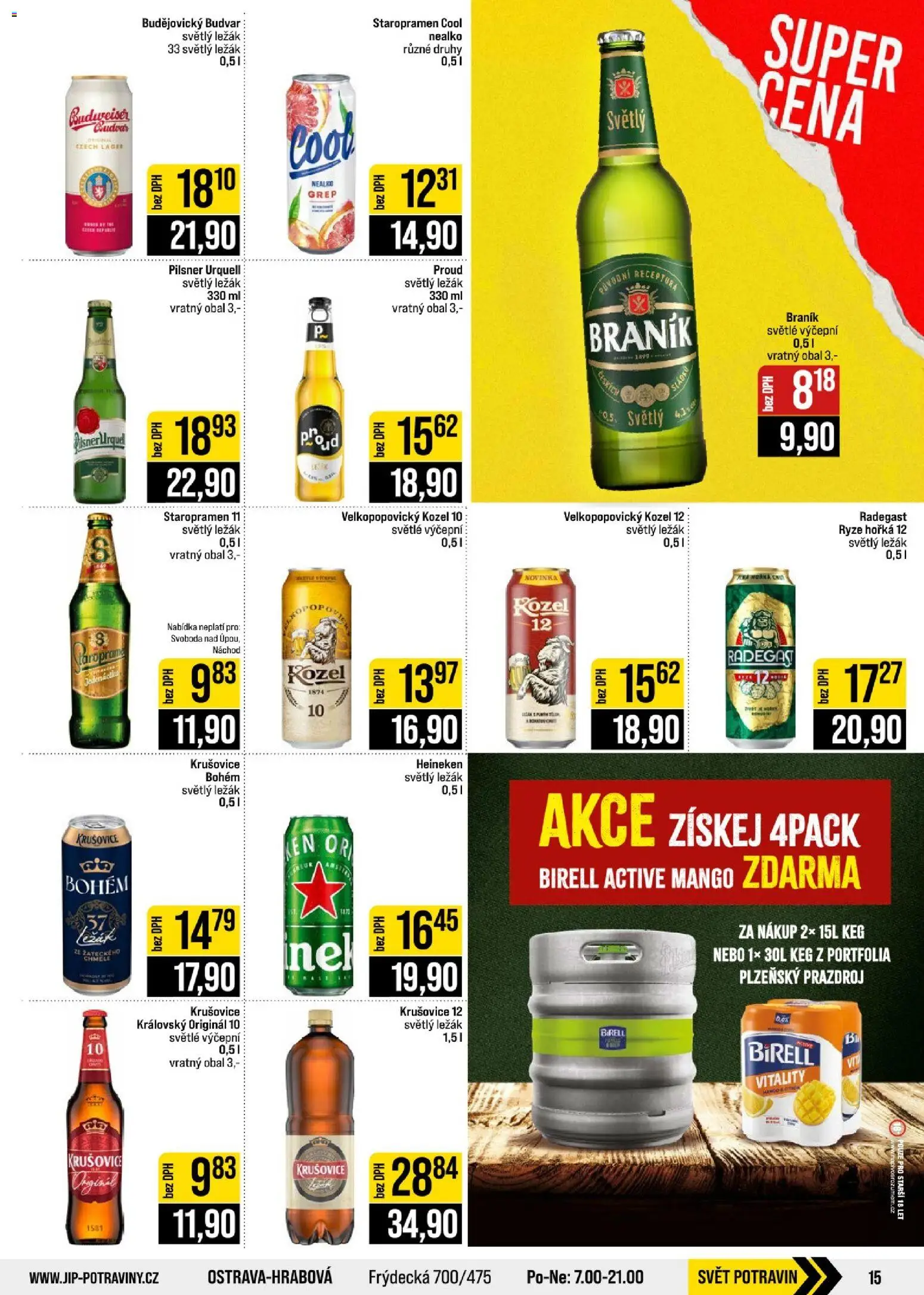 Jip leták - Cash & Carry od 19.08.2026 | Strana: 15 | Produkty: Birell, Kozel 10, Radegast, Krušovice