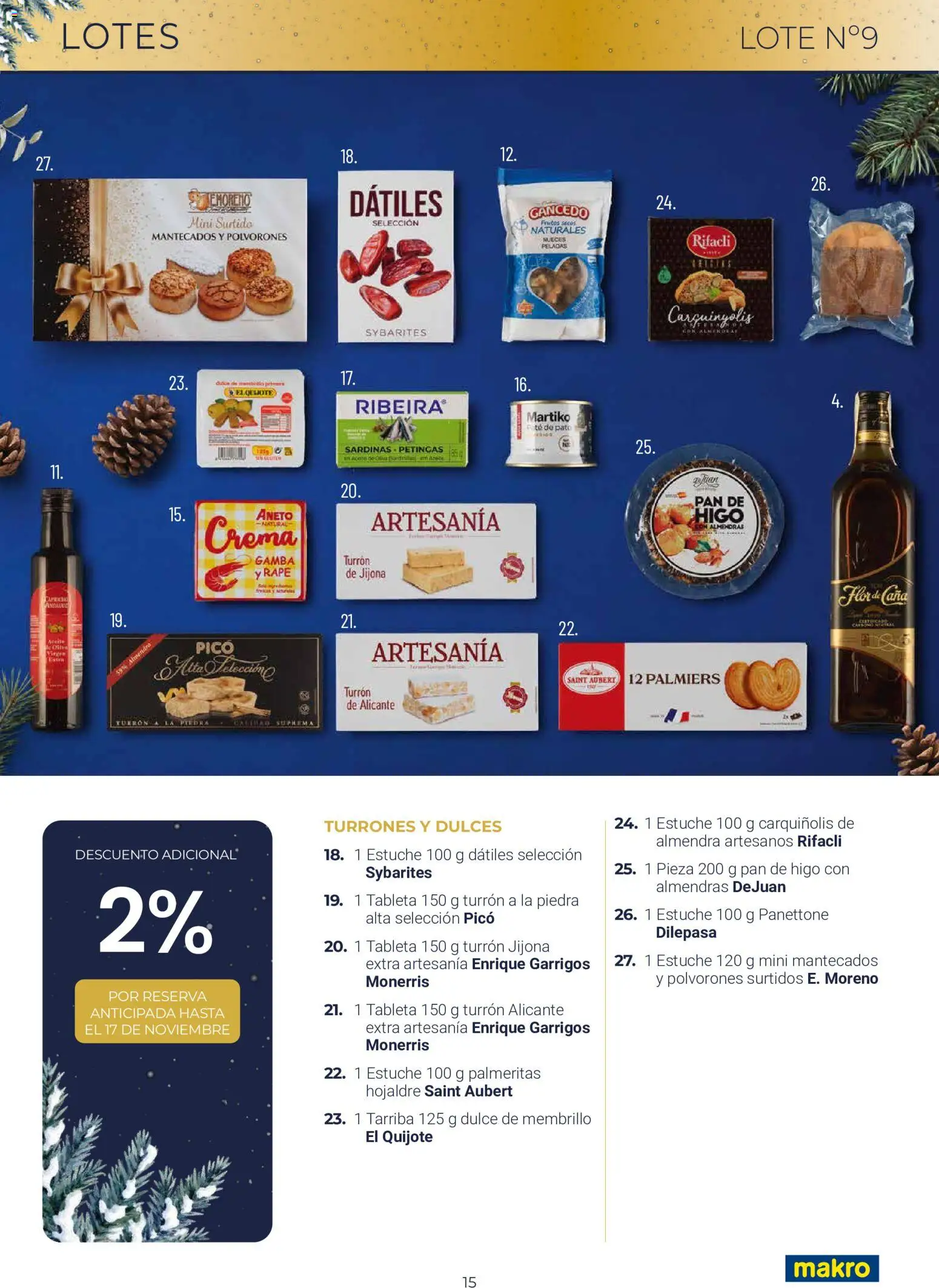 Makro Lotes y Cestas Navidad Centro │ válido desde el 03/09/2026 | Página: 15 | Productos: Dulce, Pan, Tableta, Gamba