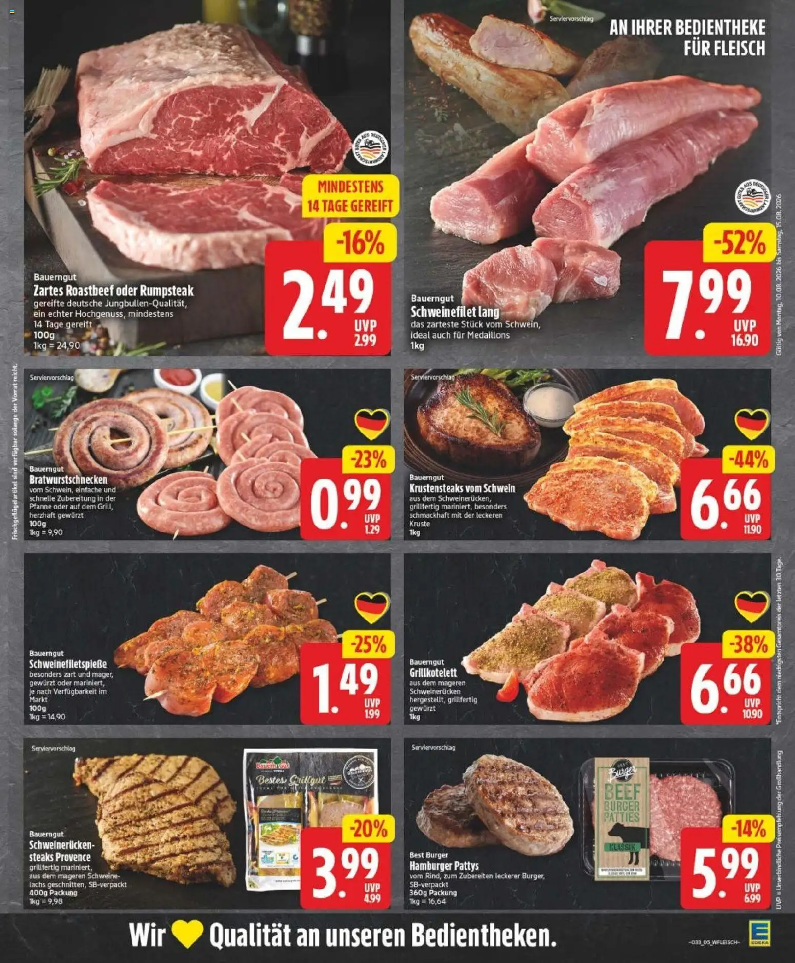 Edeka Prospekt Hannover – gültig ab 10.08.2026 | Seite: 5 | Produkte: Roastbeef, Lachs, Bauerngut, Schweinerucken