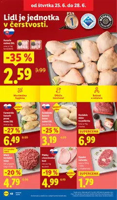 Lidl leták platný od 22.06.2026 | Strana: 60 | Produkty: Hovädzie mäso, Kuracie stehná, Steak, Bravčové karé