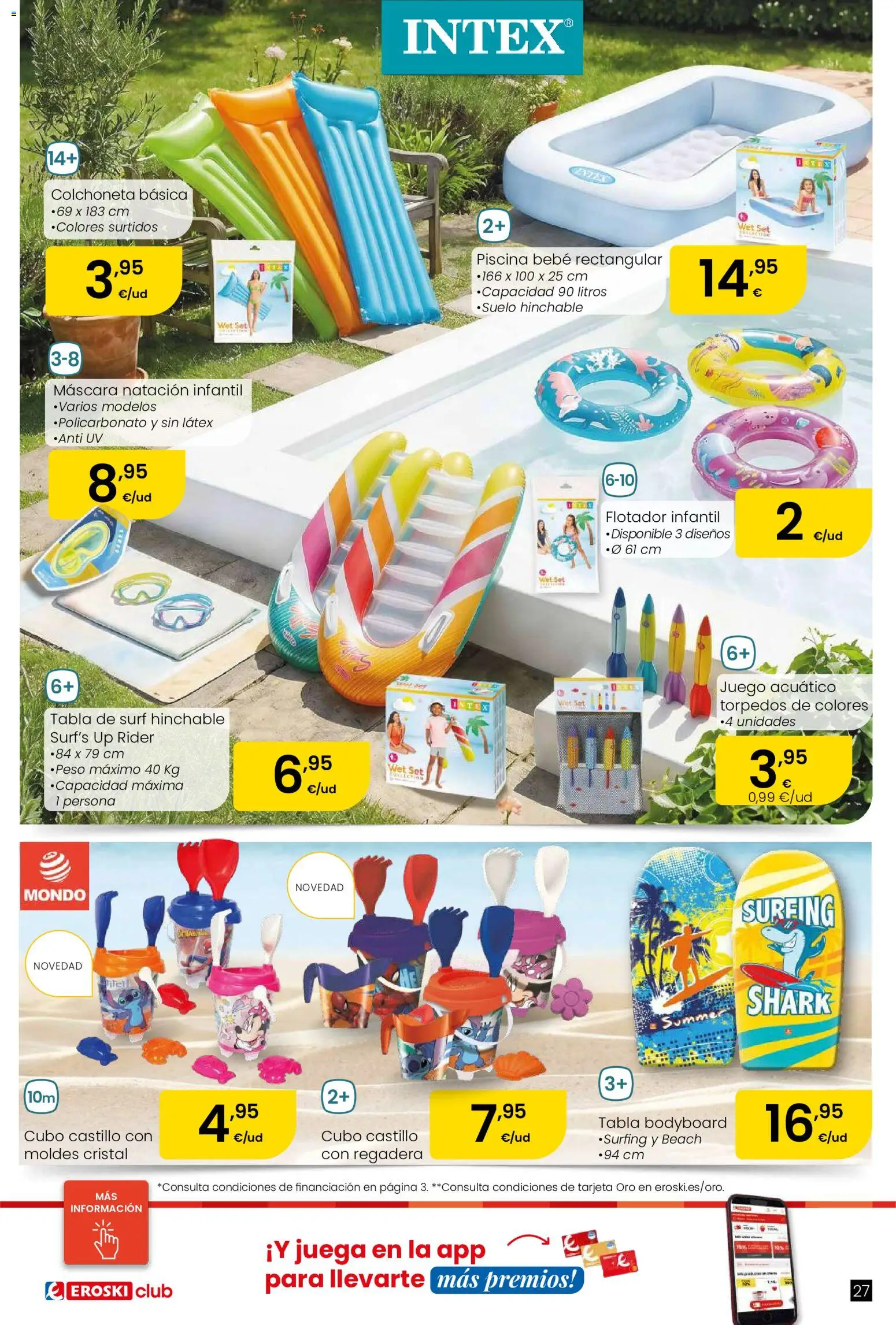 Eroski Oh! OFERTA Málaga │ válido desde el 11.06.2026 | Página: 27 | Productos: Máscara, Pellets résineux, Juega, Colchoneta