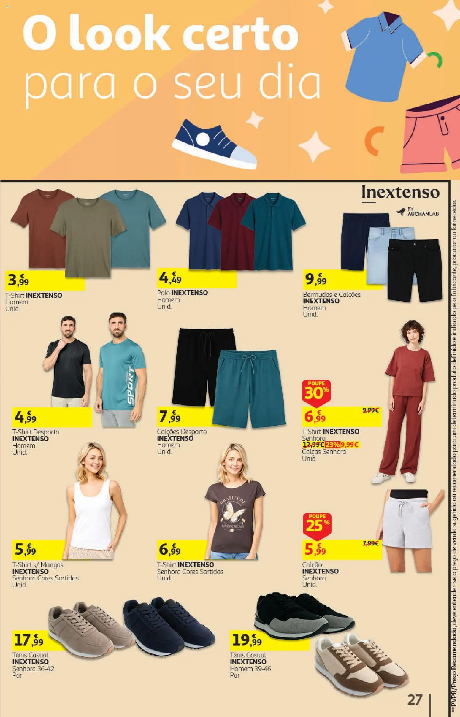 Auchan folheto │ válido de 19/08/2026 | Página: 27 | Produtos: Calças, Calções, Calção, Mangas