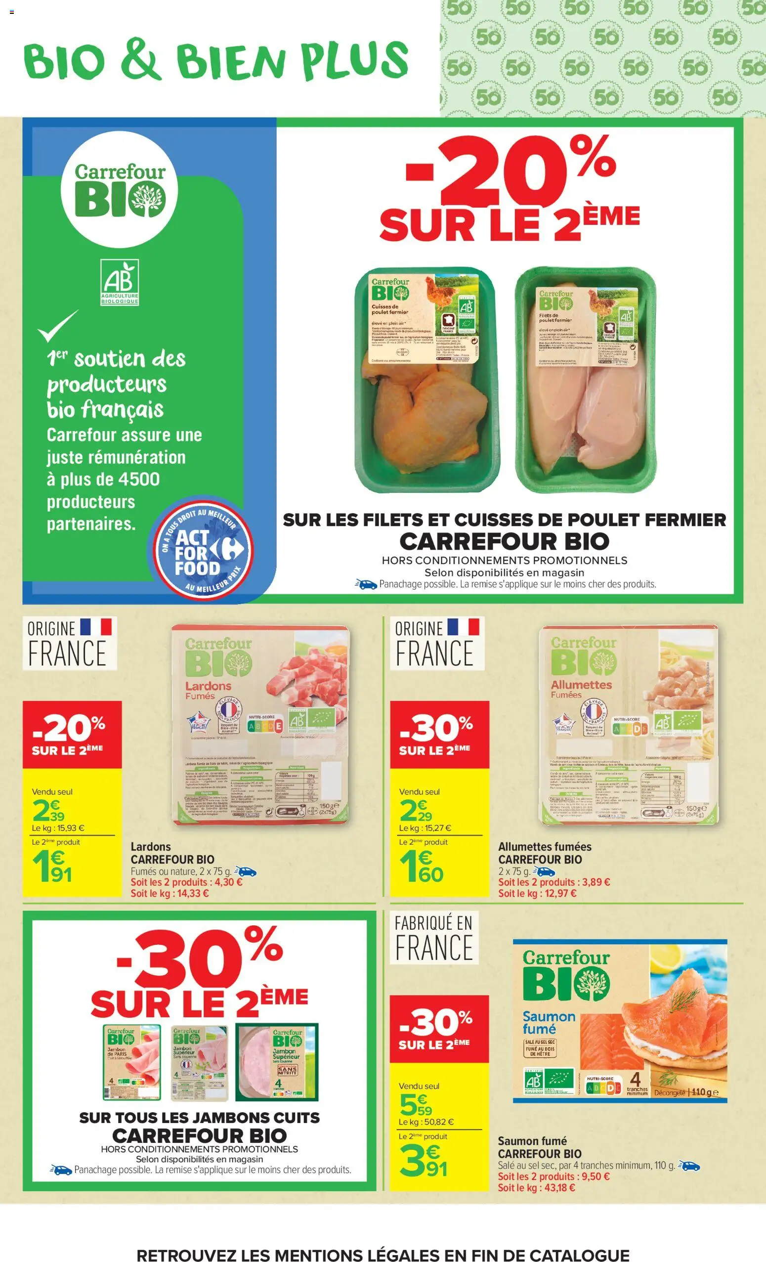{H1} | Page: 6 | Produits: Cuisses de poulet, Lardons, Saumon fumé, Sel