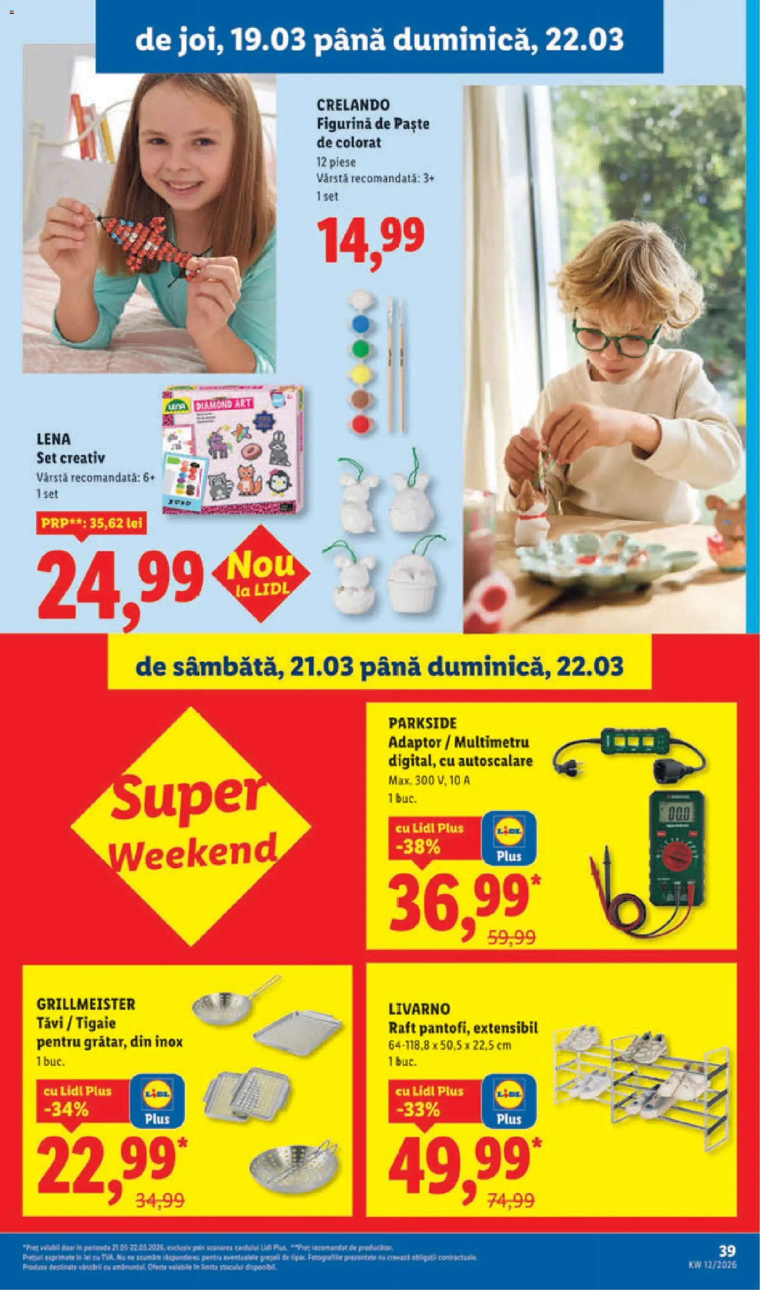 Noul catalog Lidl – valabil de la 16.03.2026 | Pagină: 39 | Produse: Adaptor, Tigaie, Grill, Paste
