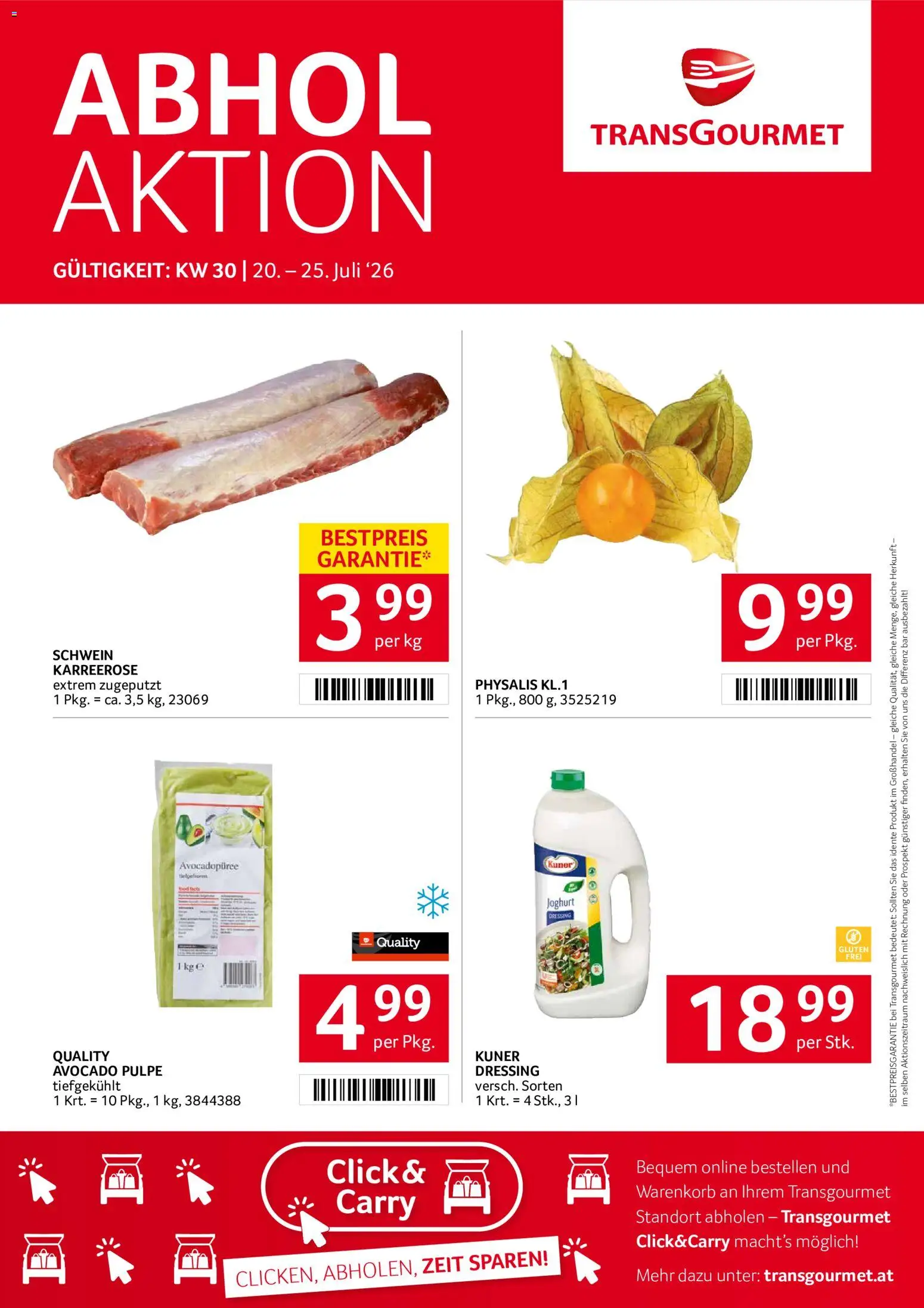 Transgourmet Flugblatt gültig ab 20.07.2026 | Seite: 1 | Produkte: Avocado, Joghurt