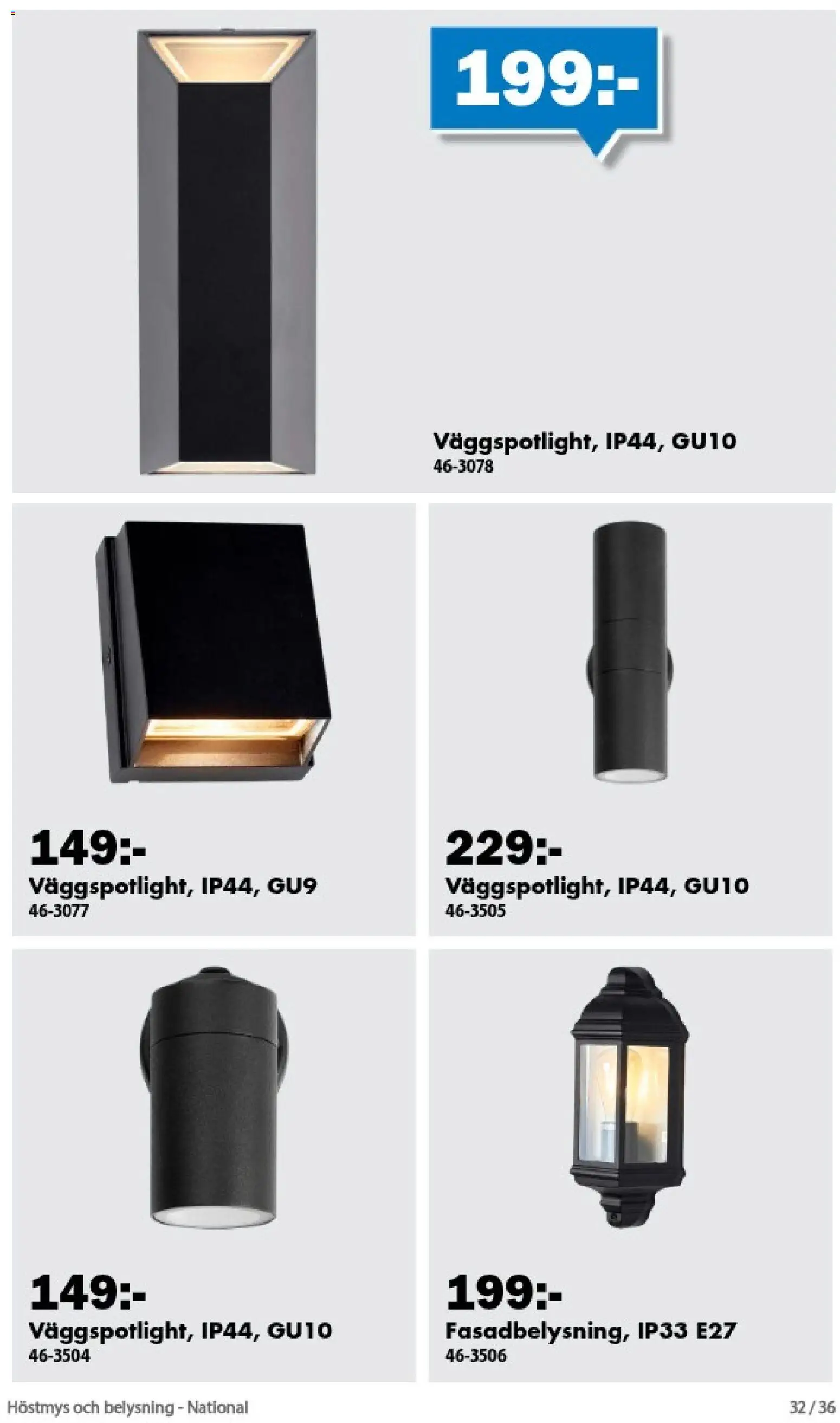 Biltema reklamblad aktuell från 01/09/2026 | Sida: 32 | Produkter: Belysning