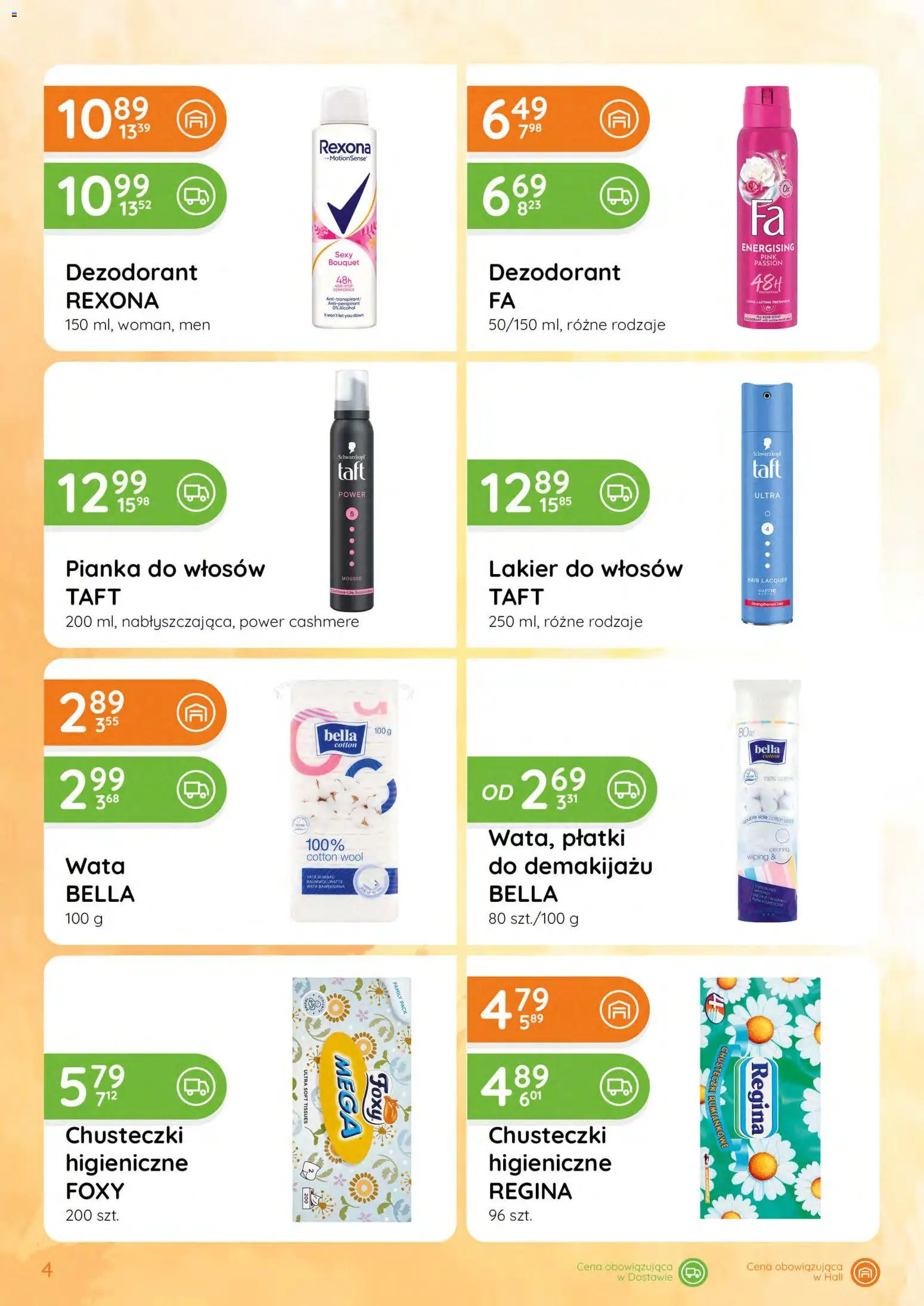 Eurocash gazetka - Katalog Chemiczny od 07.05.2026 | Strona: 4 | Produkty: Chusteczki higieniczne, Lakier do włosów, Płatki, Dezodorant