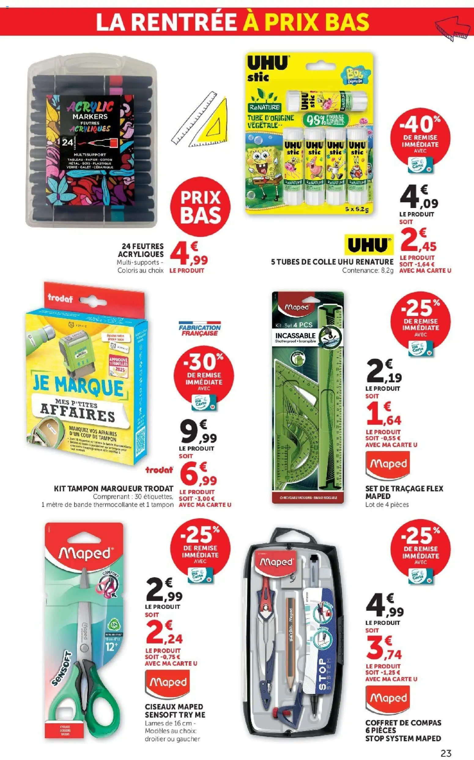 {H1} | Page: 23 | Produits: Mètre, Tampon, Colle, Ciseaux
