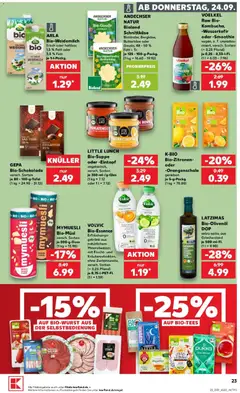 Kaufland Prospekt Oldenburg ab 24.09.2026 gültig | Seite: 23 | Produkte: Toner, Salami, Volvic
