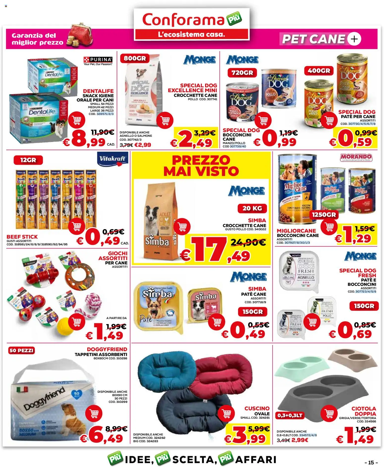 Volantino Conforama del 04.06.2026 | Pagina: 15 | Prodotti: Salmone, Crocchette, Crocchette cane, Ciotola