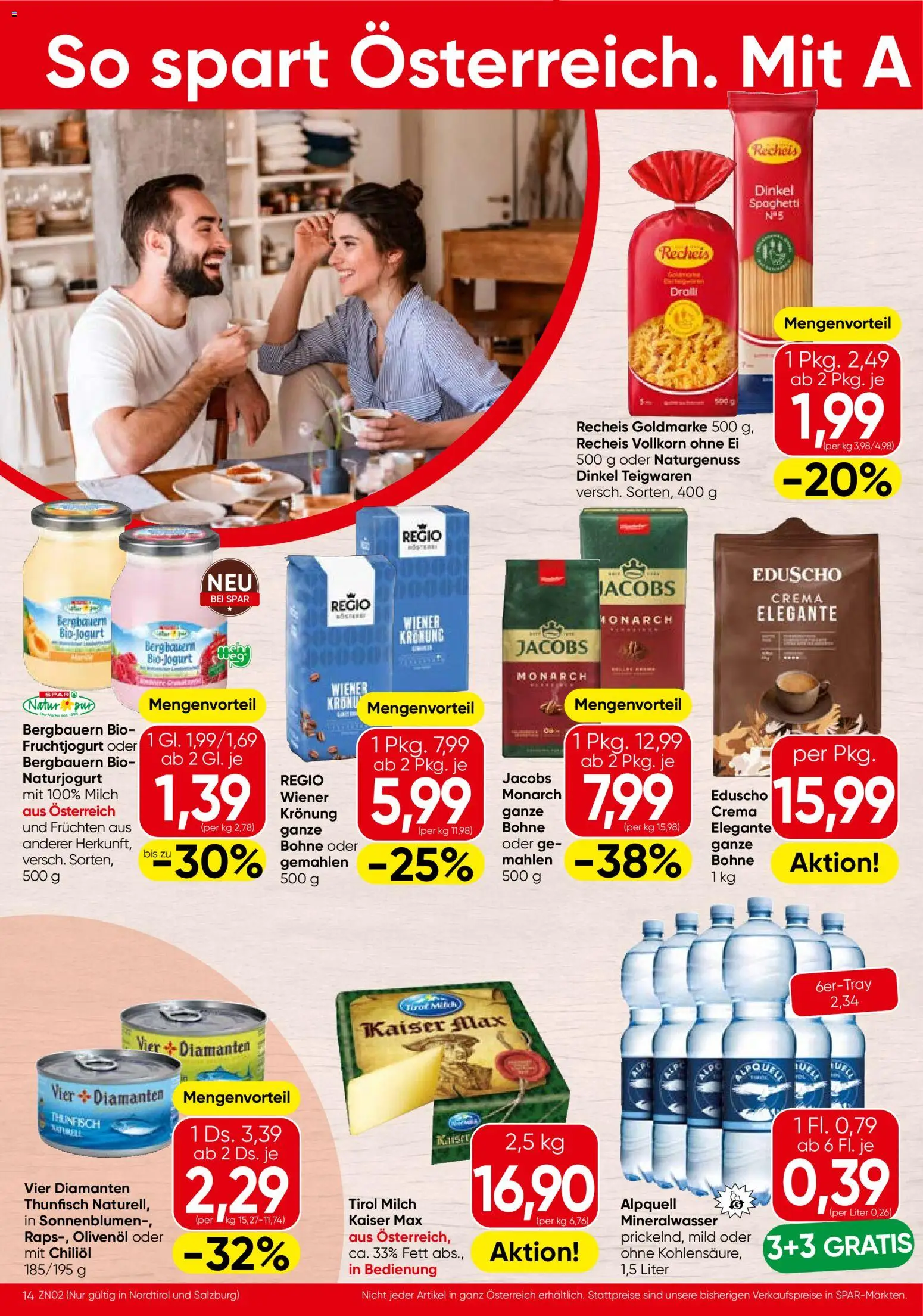 Spar - Tirol gültig ab 03.06.2026 | Seite: 14 | Produkte: Milch, Hajdina liszt