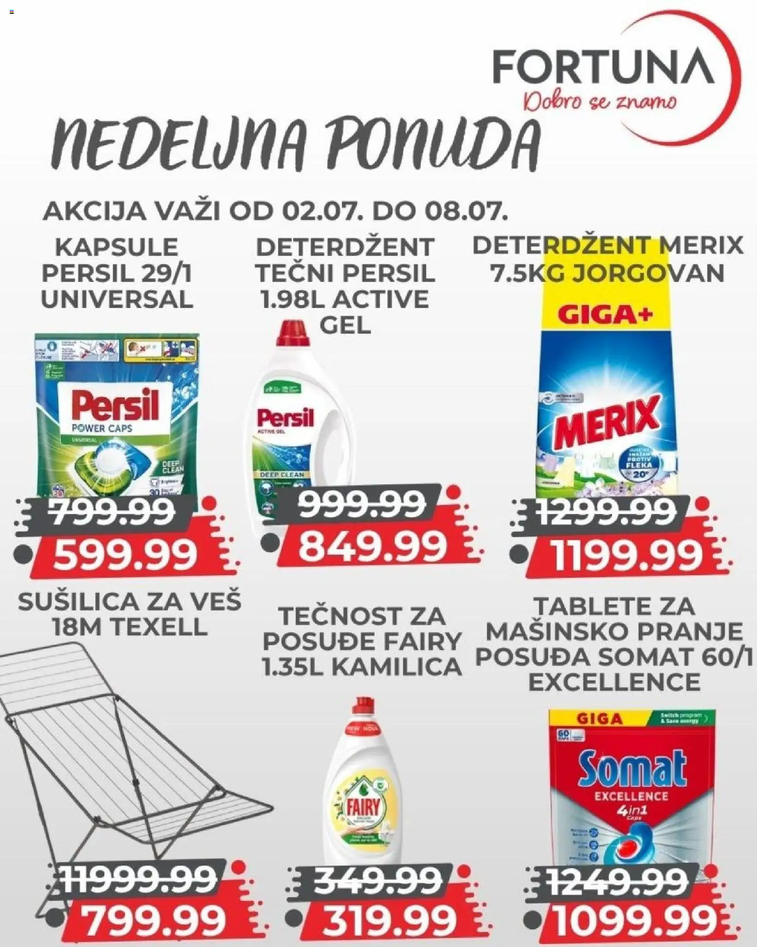 Fortuna Market katalog - važi od 02.07.2026 | Strana: 10 | Proizvode: Deterdžent, Somat, Sušilica za veš, Persil