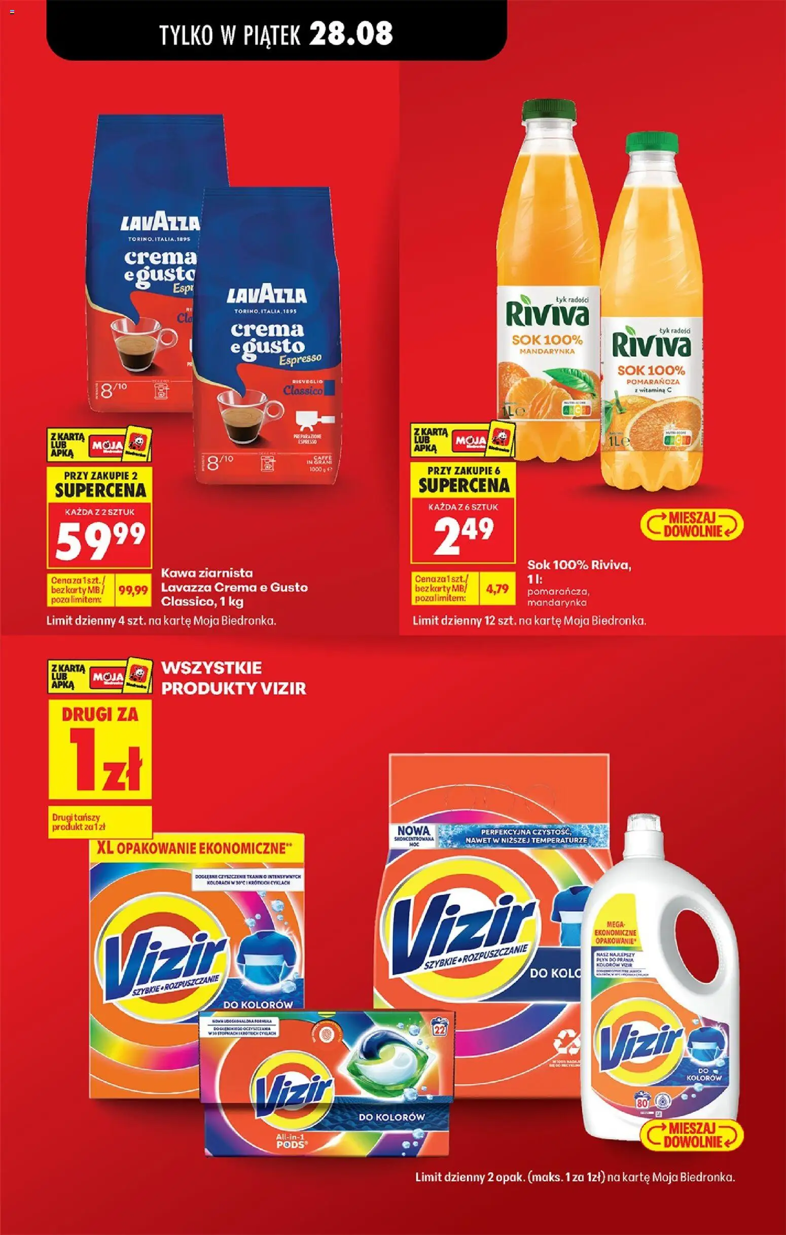 Biedronka gazetka od czwartku od 27.08.2026 | Strona: 9 | Produkty: Kawa ziarnista Lavazza, Kawa ziarnista, Kawa, Detergent