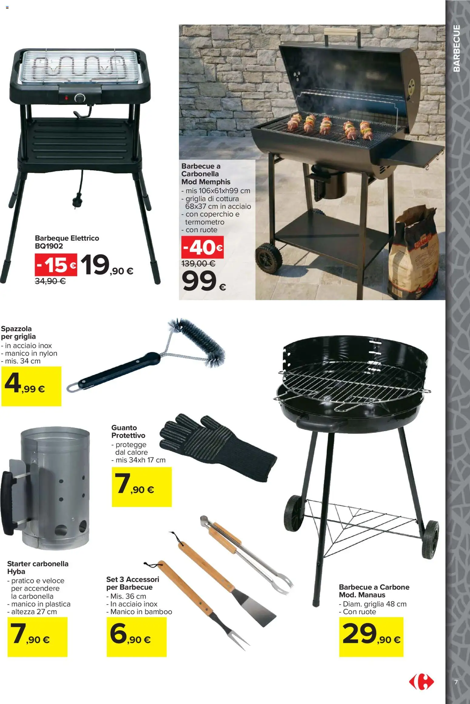 Volantino Carrefour del 23.03.2026 | Pagina: 7 | Prodotti: Spazzola, Barbecue, Griglia, Termometro