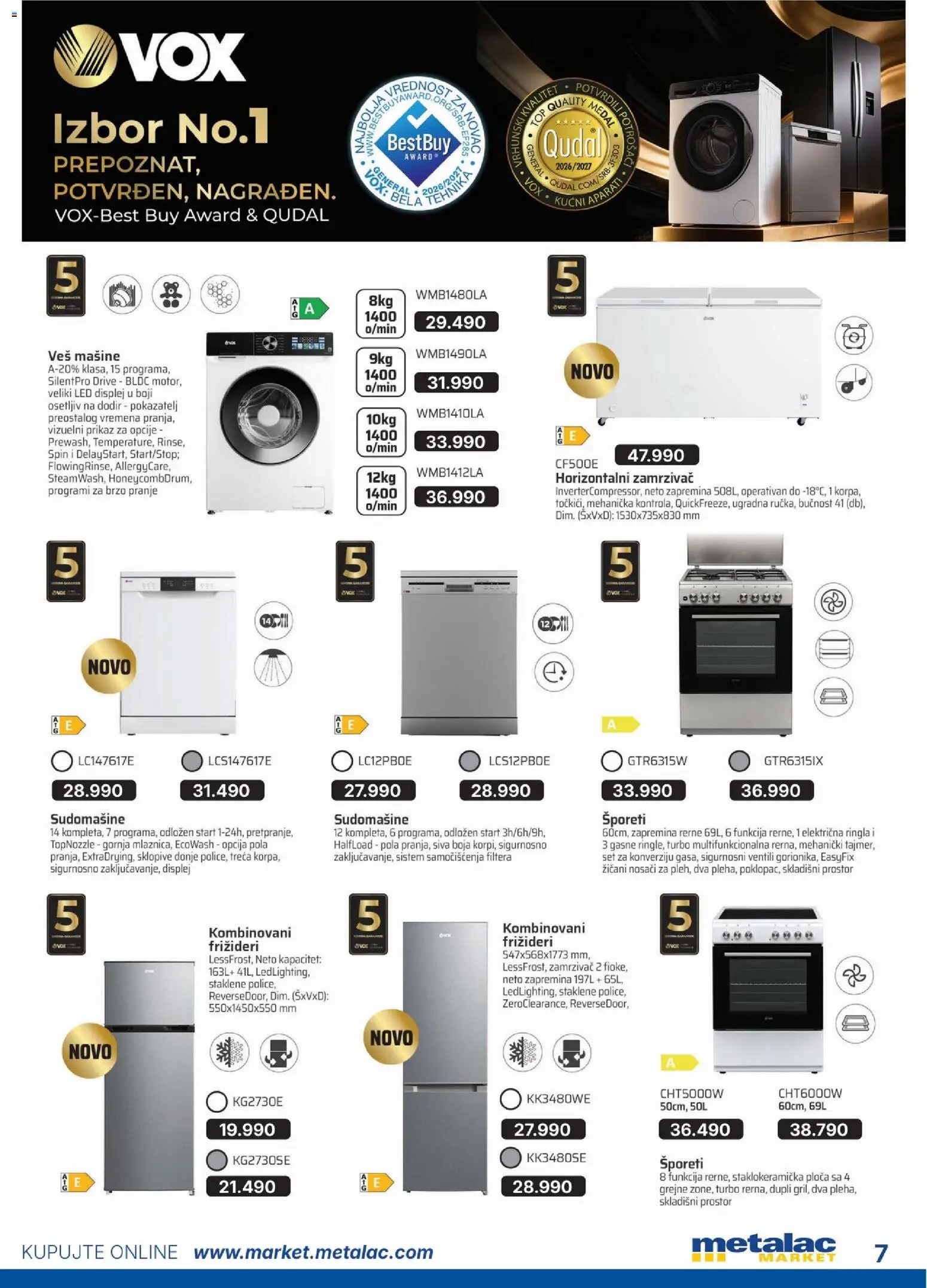 Metalac Market katalog - važi od 01.10.2026 | Strana: 7 | Proizvode: Led, Zamrzivač