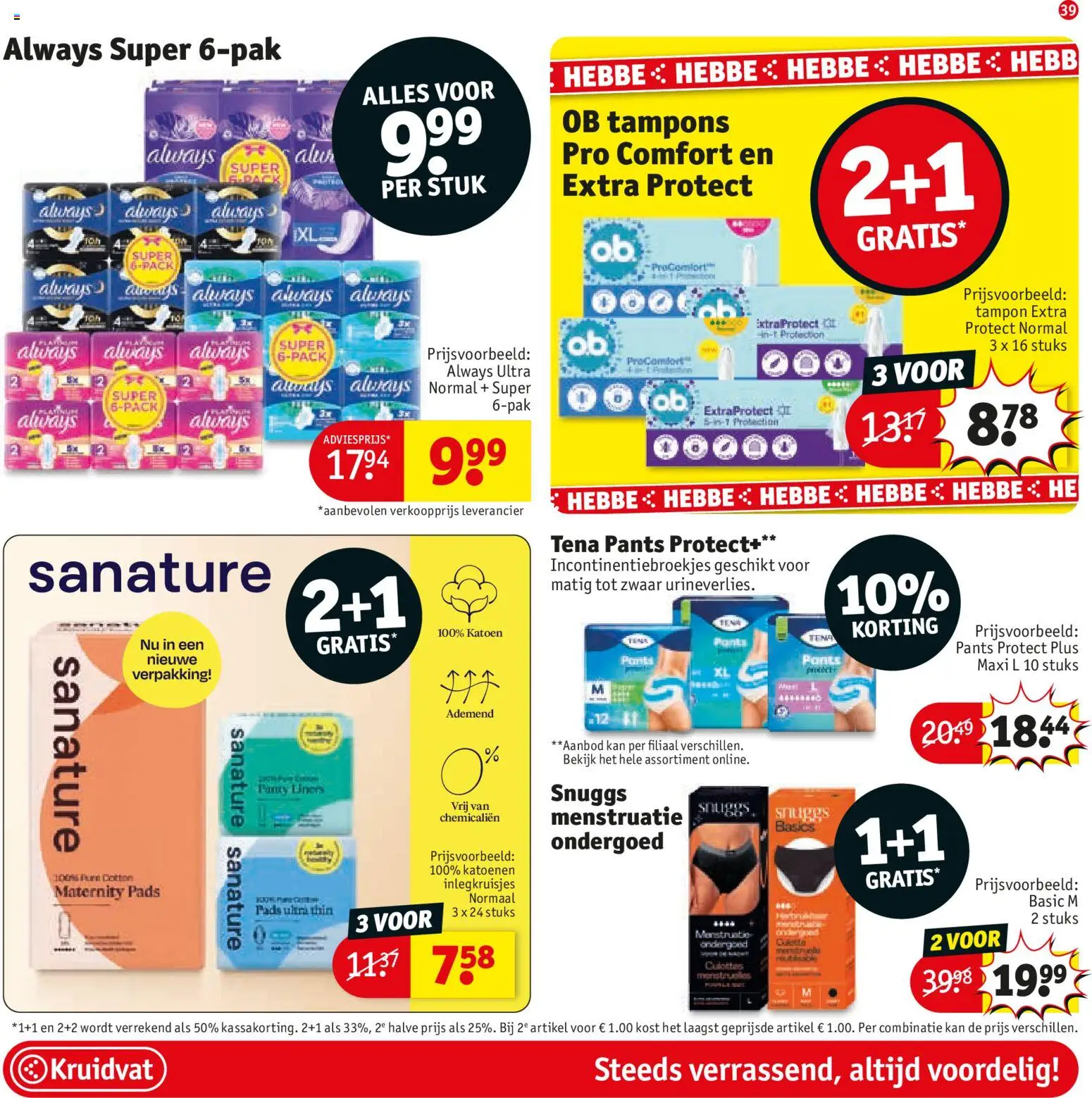 {H1} | Pagina: 43 | Producten: Kan, Ondergoed, Pads, Tampons