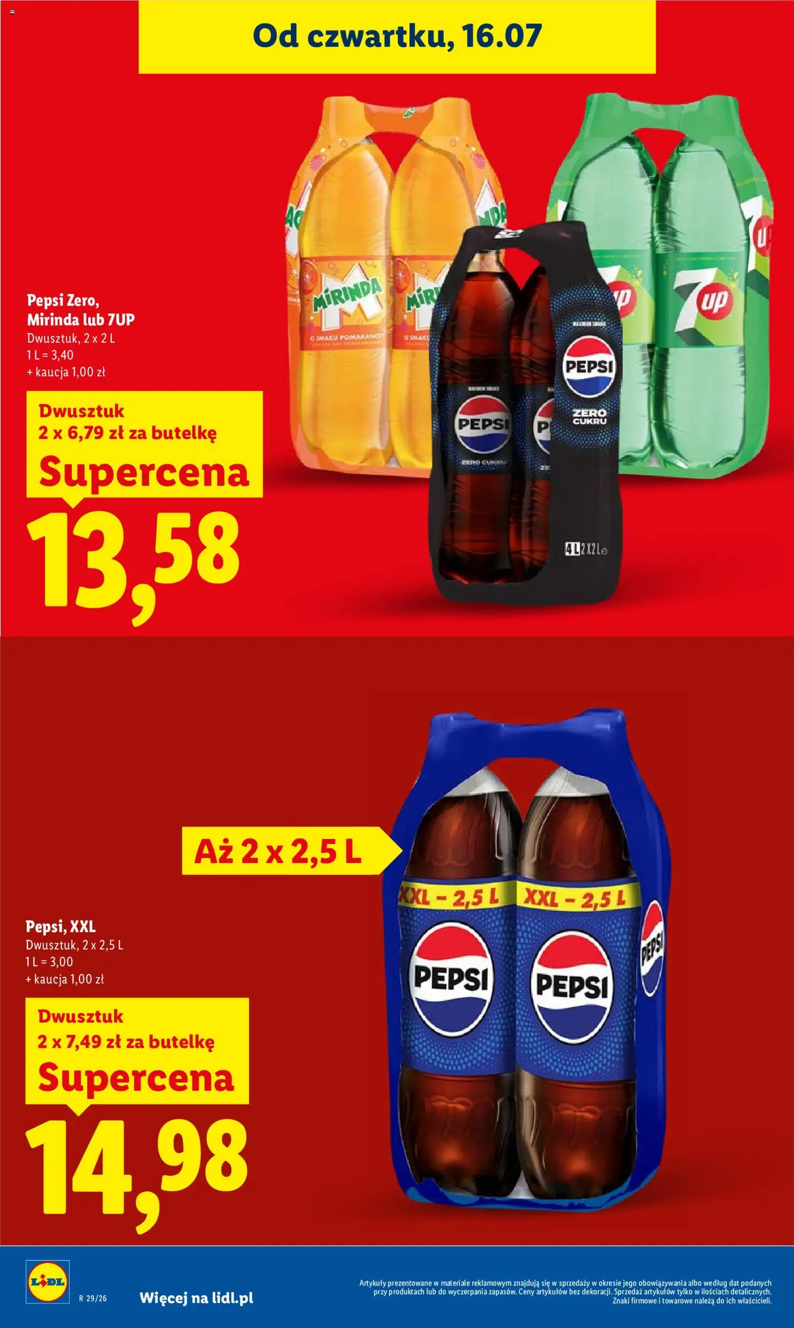 Lidl Polsko leták od 16.07.2026 | Strana: 20 | Produkty: Pepsi, Mirinda