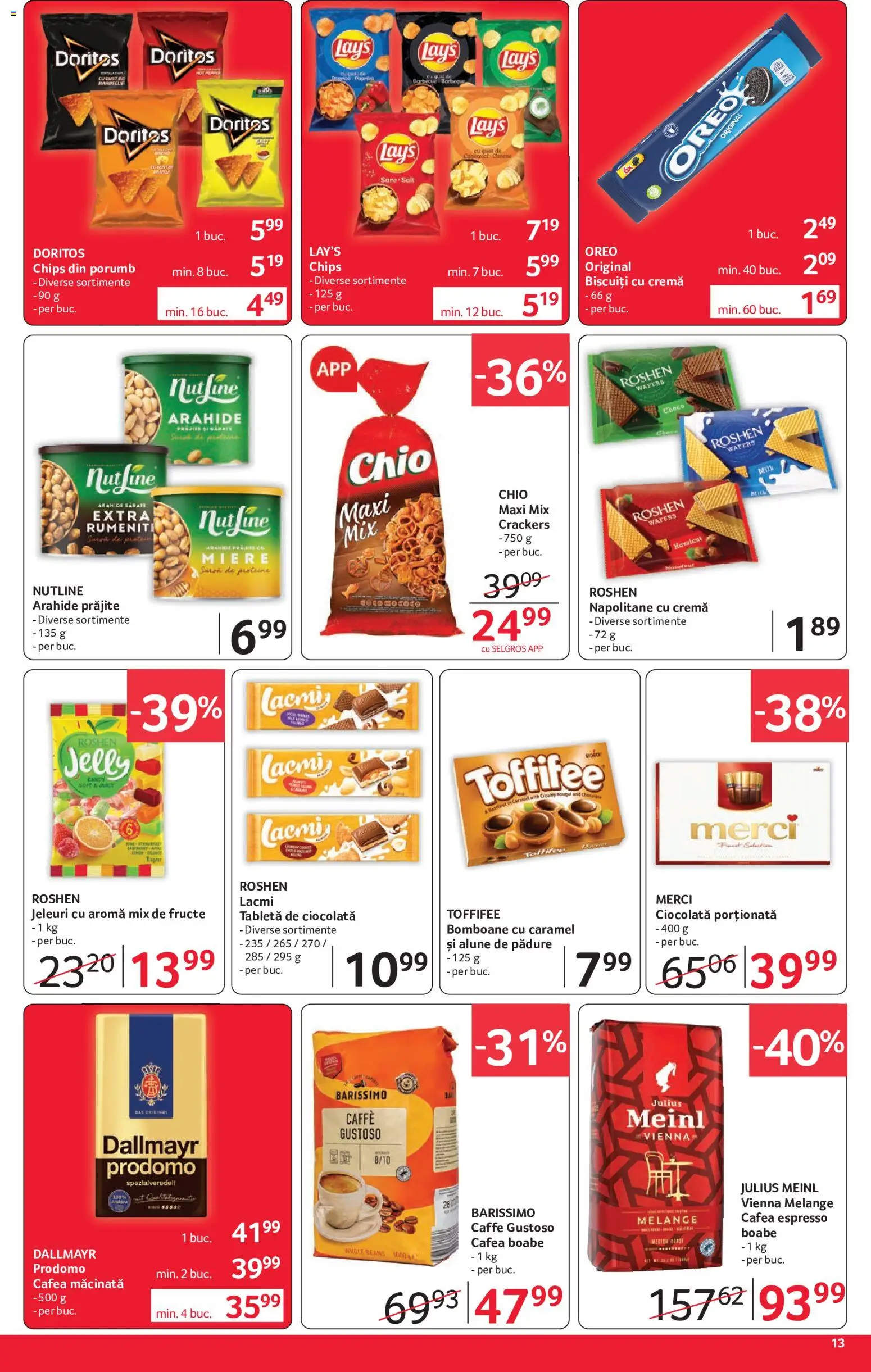 Noul catalog Selgros – valabil de la 29.05.2026 | Pagină: 13 | Produse: Tabletă, Ödül oyuncağı, Ciocolată, Fructe