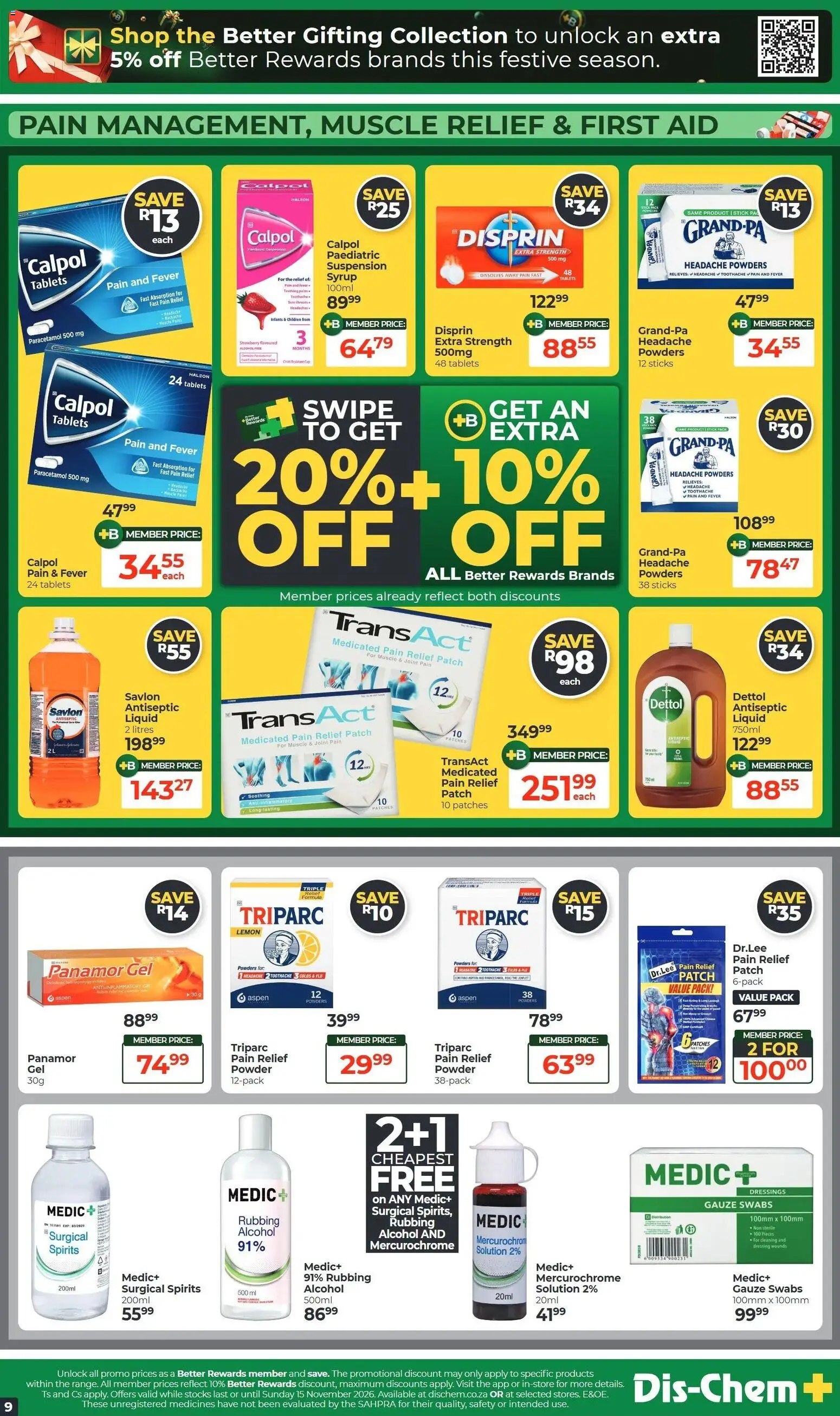 New Dis-Chem catalogue – valid from 20/10/2026 | Page: 9 | Products: Paint, Powder, Dressing, Lemon