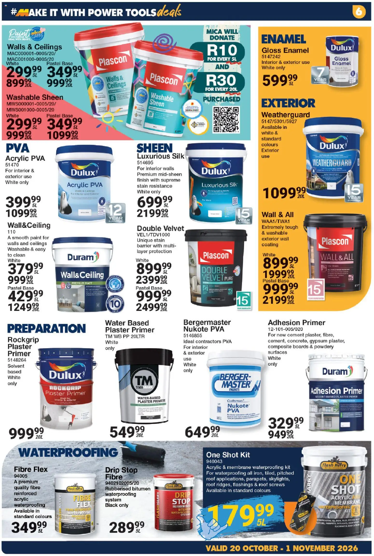 New MICA catalogue – valid from 20/10/2026 | Page: 6 | Products: Primer, Plaster primer, Plaster, Water