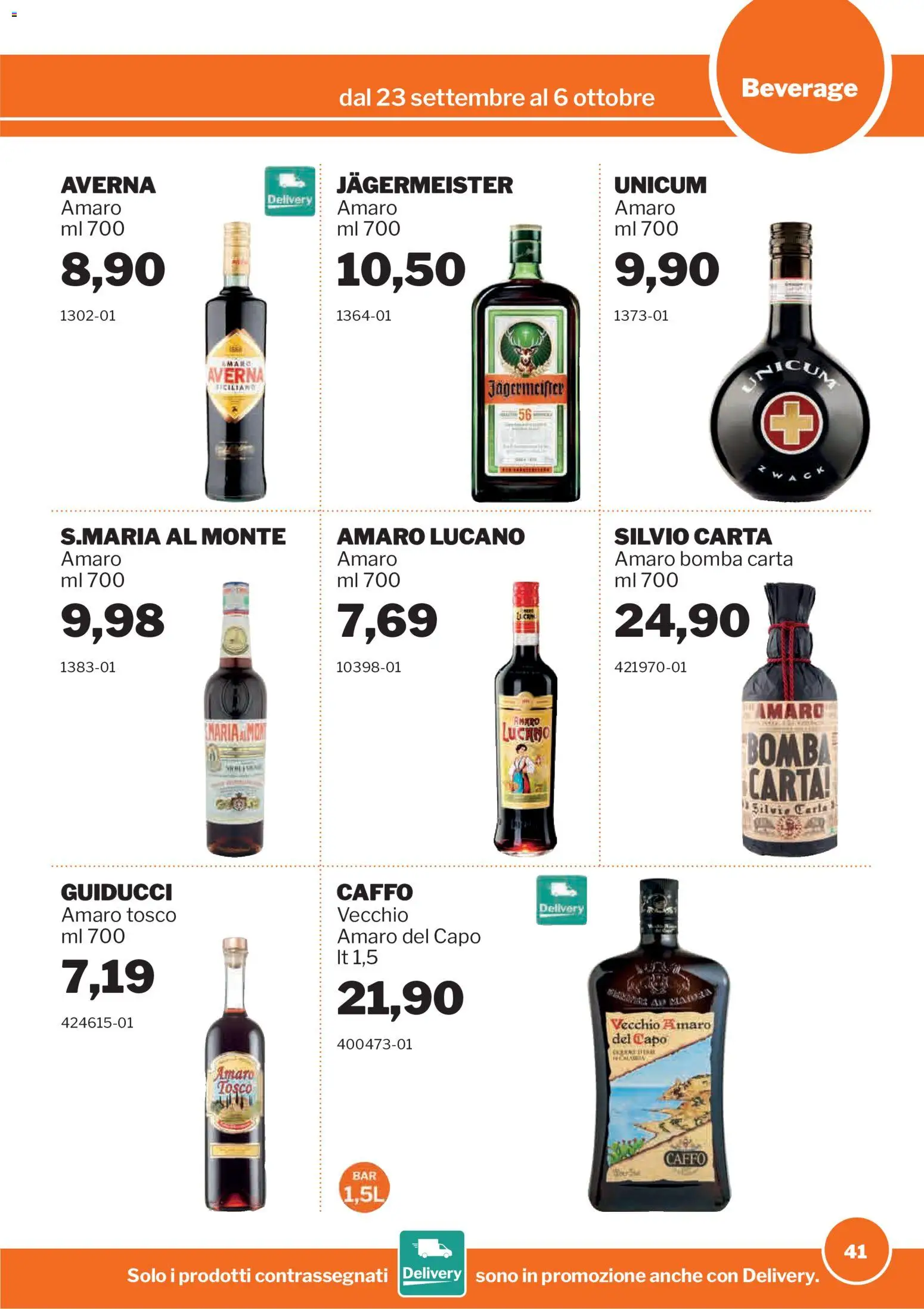 Volantino Sogegross del 23/09/2026 | Pagina: 41 | Prodotti: Jägermeister, Amaro