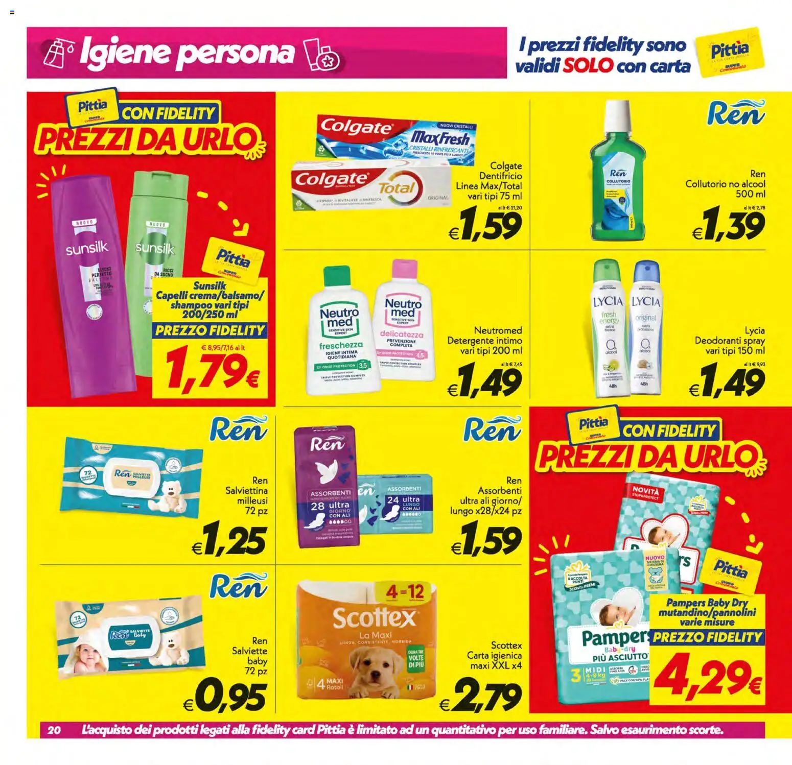 Volantino SuperConveniente del 10/07/2026 | Pagina: 20 | Prodotti: Dentifricio, Collutorio, Intimo, Pampers
