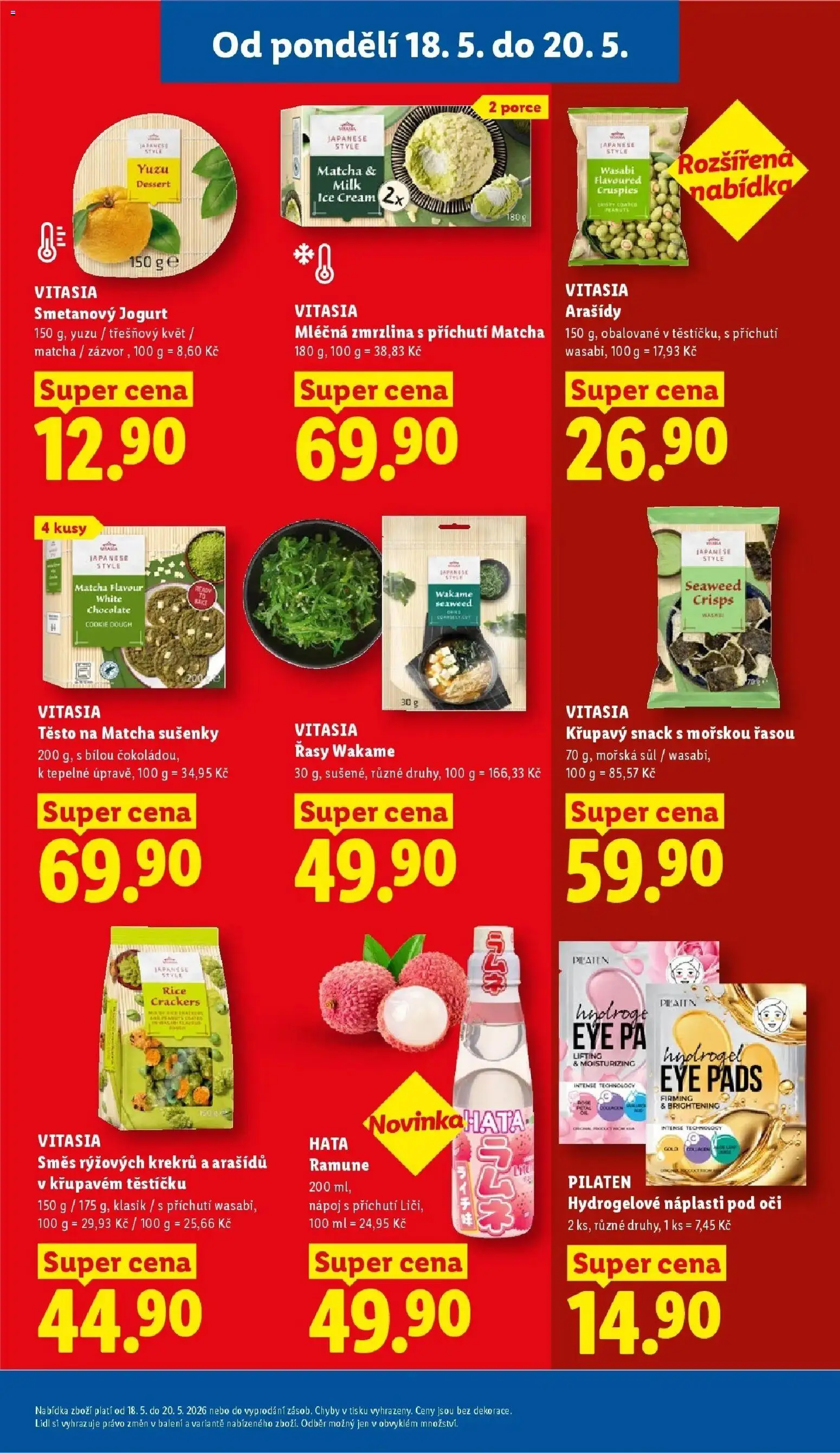 Lidl aktuální leták od 18.05.2026 | Strana: 19 | Produkty: Smetanový jogurt, Matcha, Wakame, Těsto