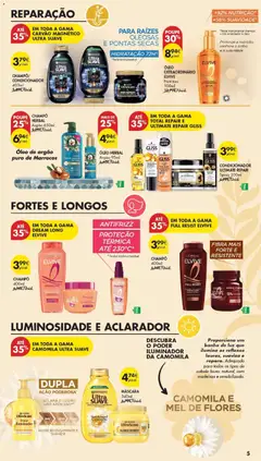 Pré-visualização Pingo Doce Especial Cabelos válido de 21.04.2026 | Página: 5 | Produtos: Flores, Shampoo, Condicionador, Mel