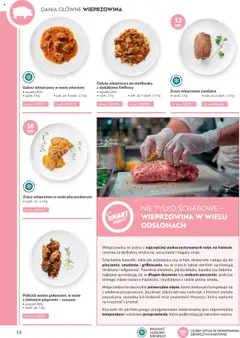 Pogląd oferty "Gulasz wieprzowy w sosie własnym, • łopatka 45%, • opak. 3 kg" - ważna od 29.05.2025 | Strona: 14 | Produkty: Mięso, Wieprzowina, Gulasz