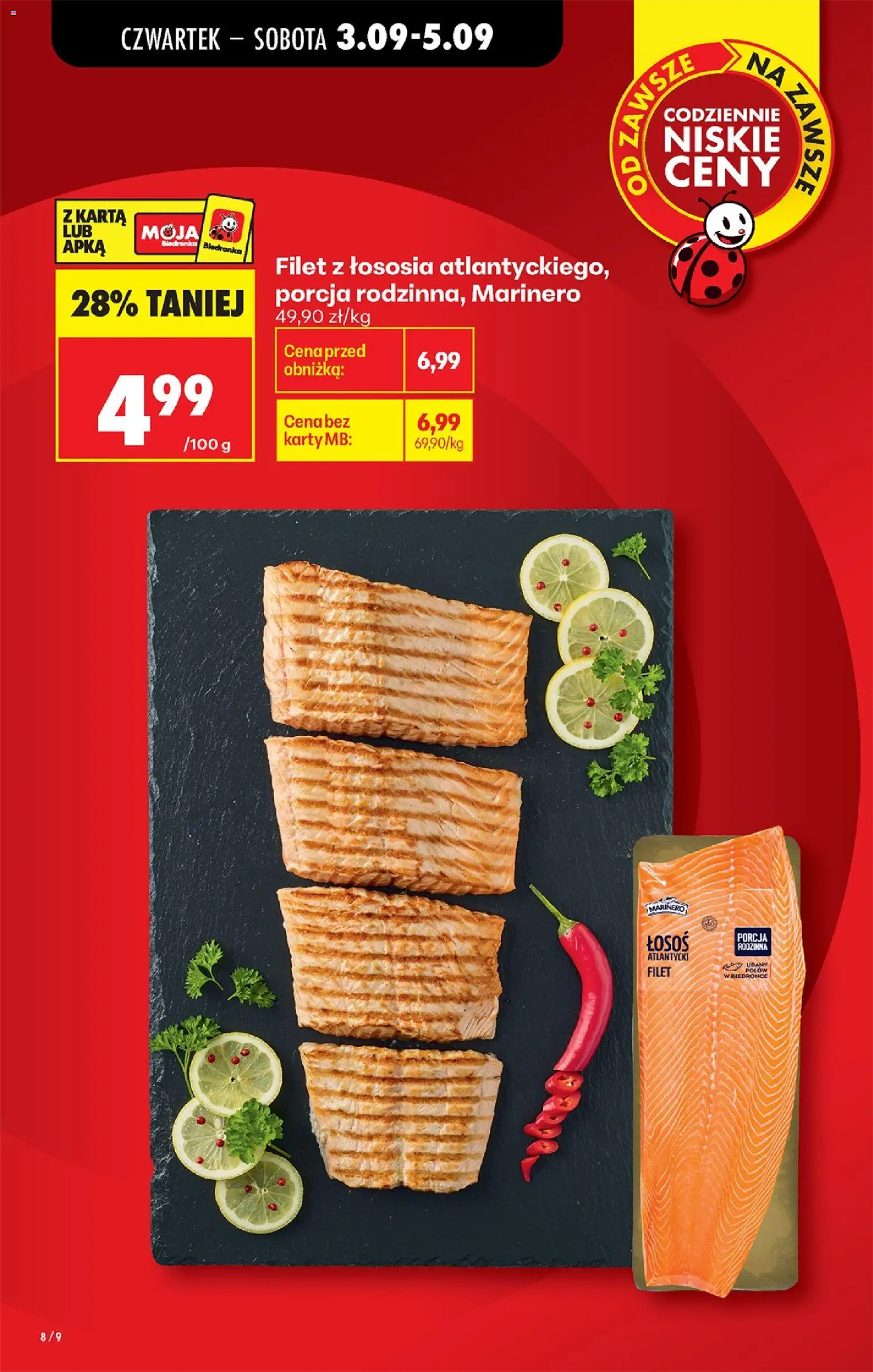 Biedronka Polsko leták - Codziennie niskie ceny od 03.09.2026 | Strana: 8 | Produkty: Losos, Filet, Karty