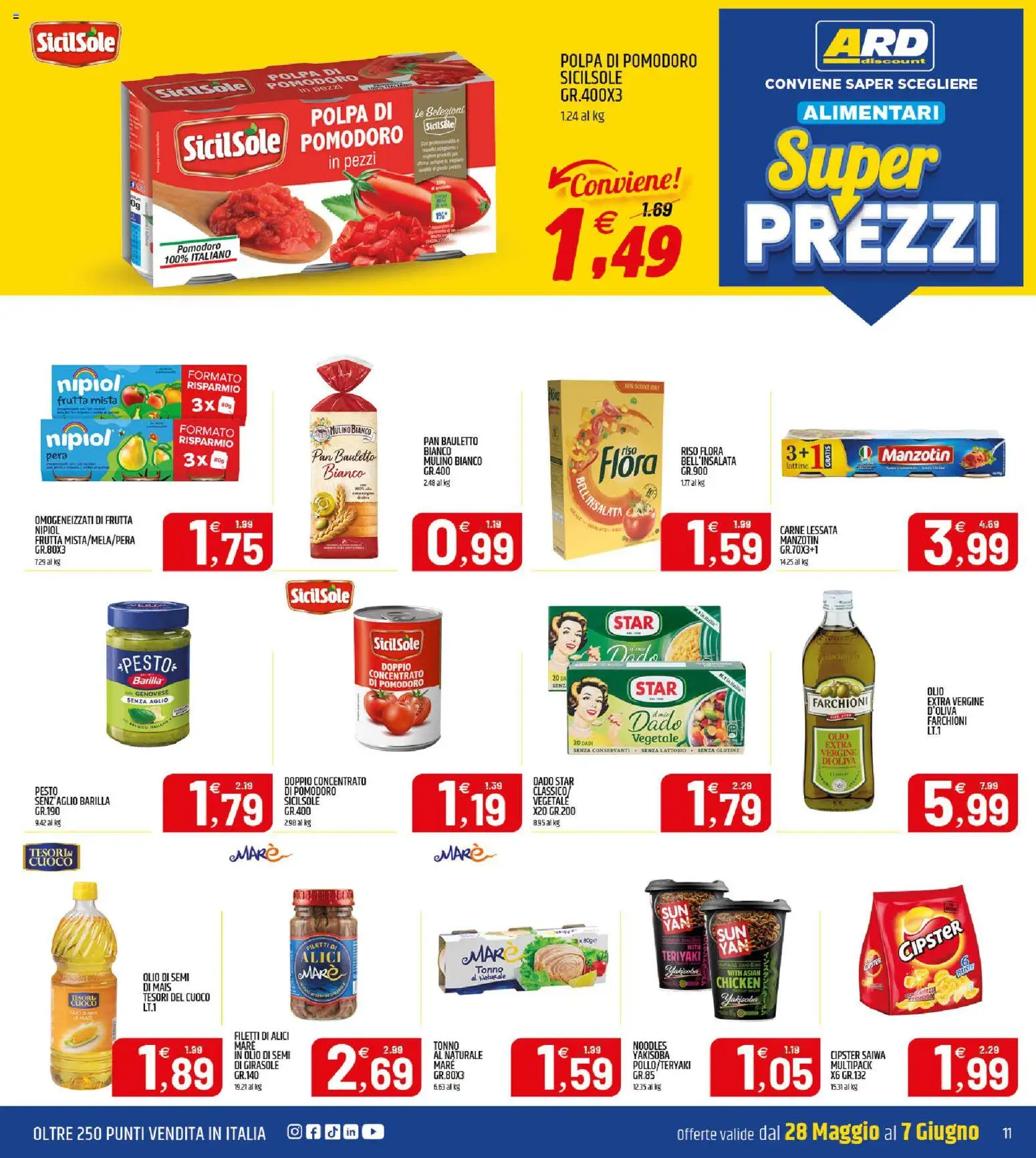 Volantino ARD Discount del 28.05.2026 | Pagina: 11 | Prodotti: Aglio, Pesto, Tonno al naturale, Alici