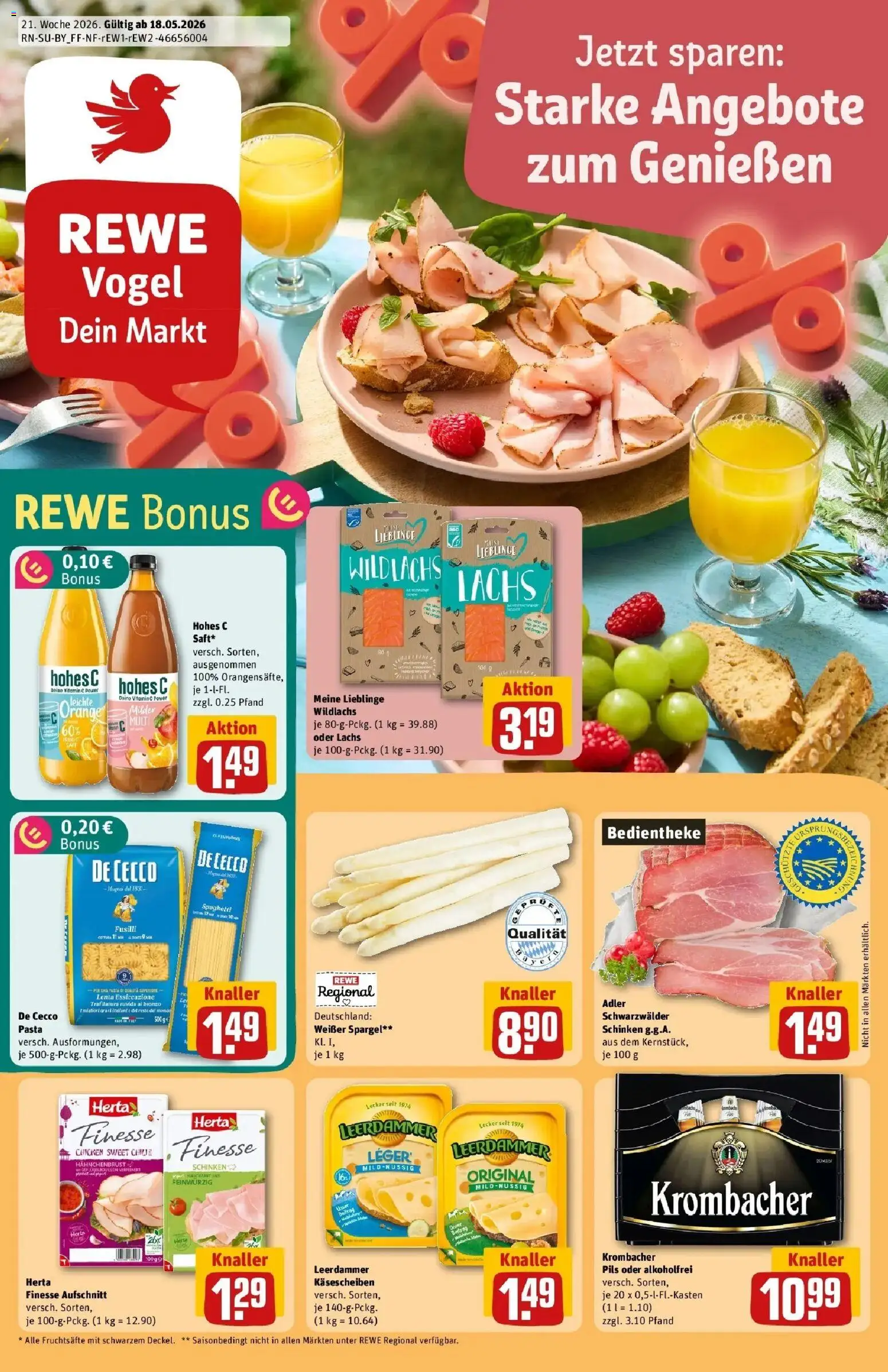 Rewe Prospekt Zeitlarn – gültig ab 17.05.2026 | Seite: 1 | Produkte: Pils, Spargel, Herta finesse, Hahnchenbrust