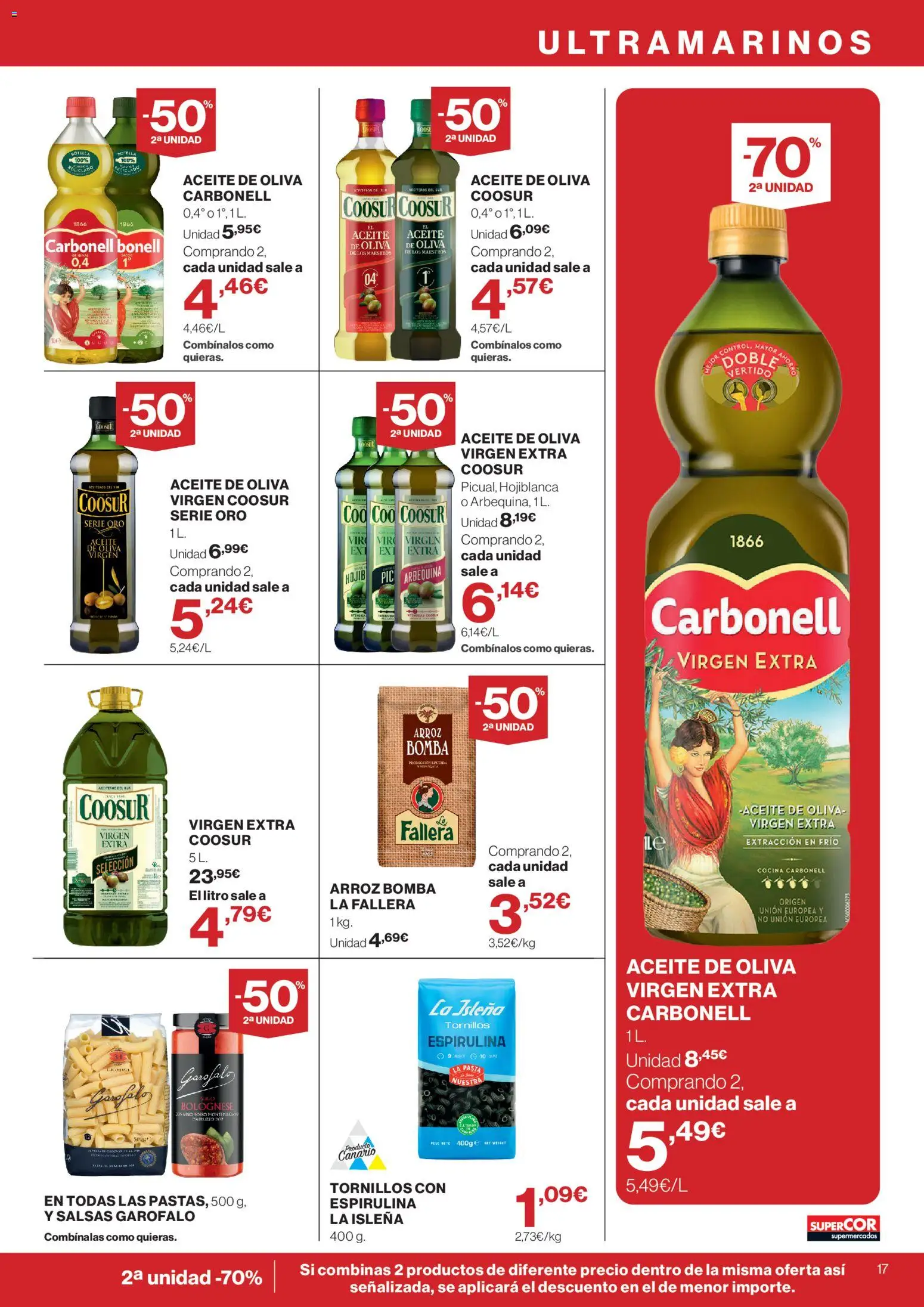 Supercor Canarias │ válido desde el 16/07/2026 | Página: 17 | Productos: Aceite, Arroz, Pasta, Aceite de oliva virgen extra