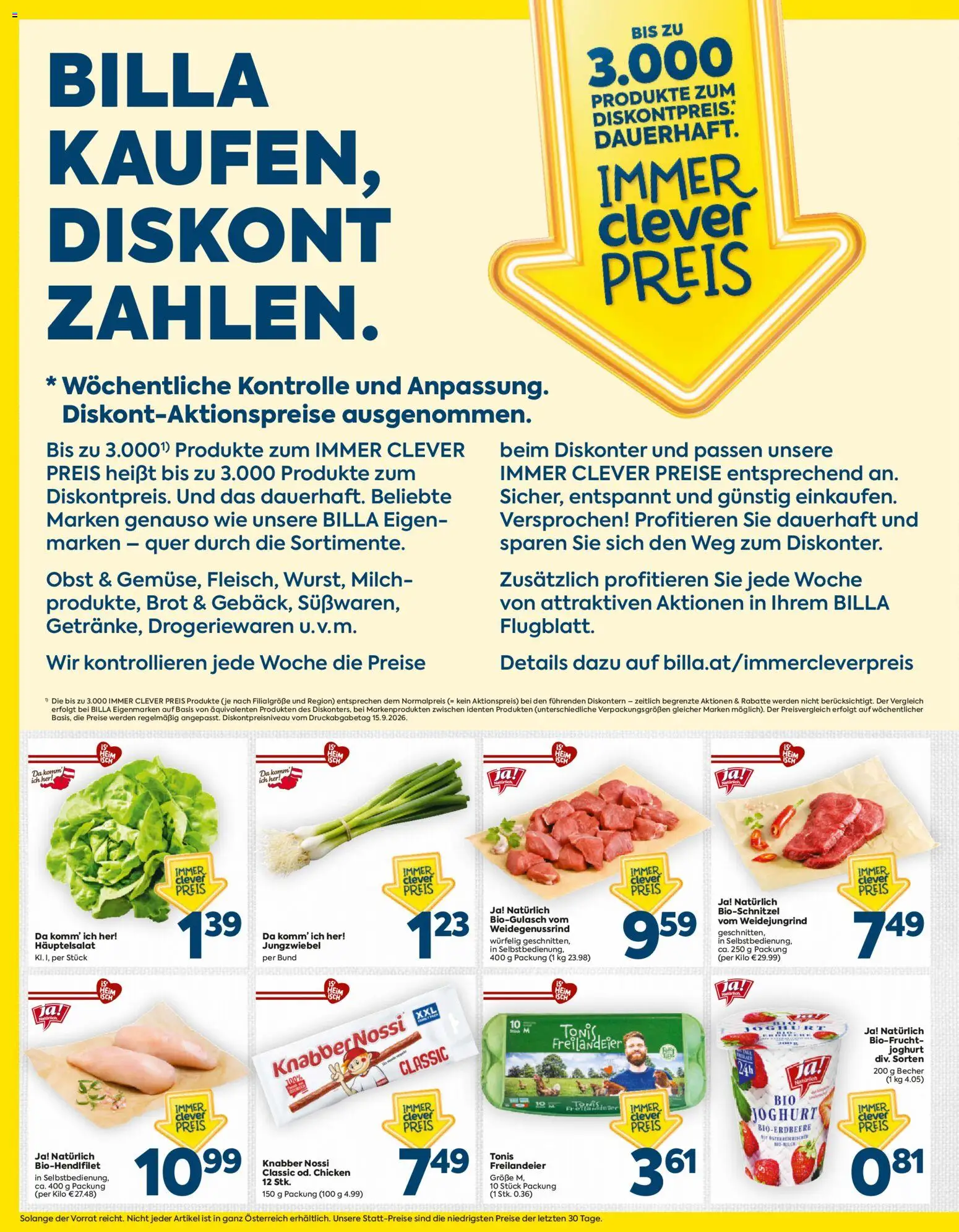 Billa AT akciós ujság - amely érvényes a következő dátumtól: 2026.10.01. | Oldal: 2 | Termékek: Joghurt