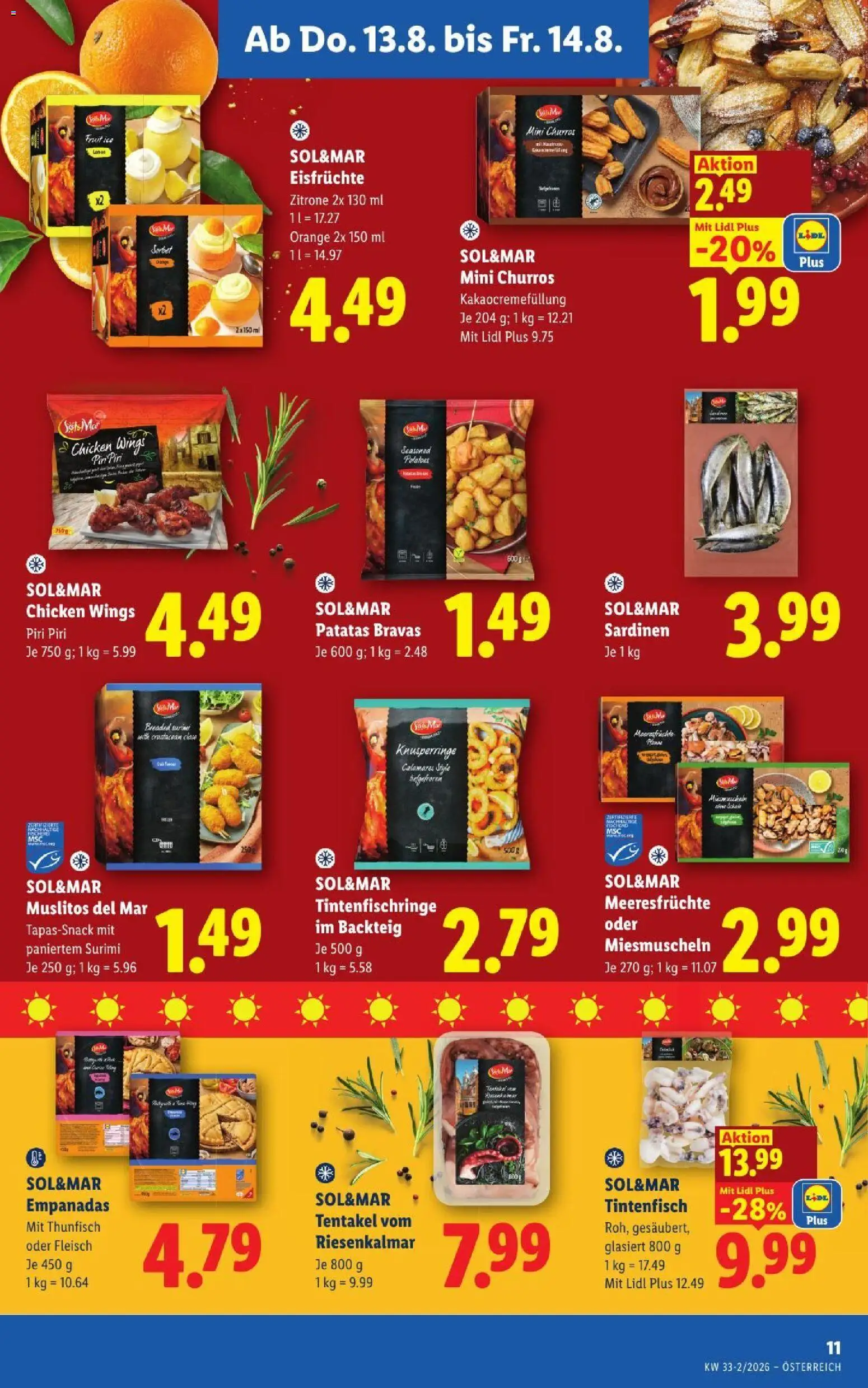 Lidl - Flugblatt gültig ab 13.08.2026 | Seite: 13 | Produkte: Meeresfrüchte, Zitrone