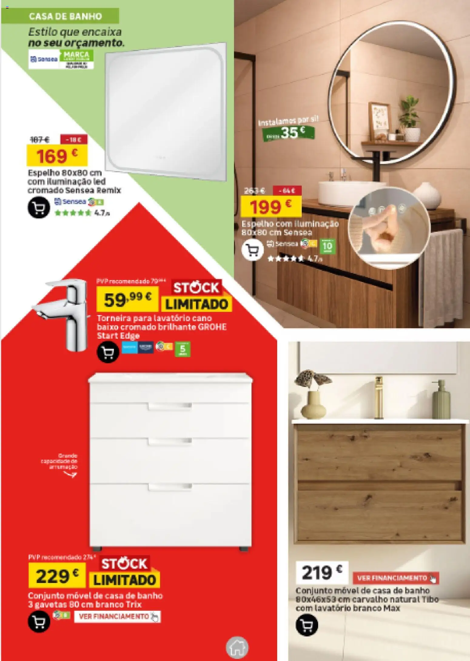 Leroy Merlin Catálogo │ válido de 30.04.2026 | Página: 2 | Produtos: Torneira, Lavatório, Banho, Espelho