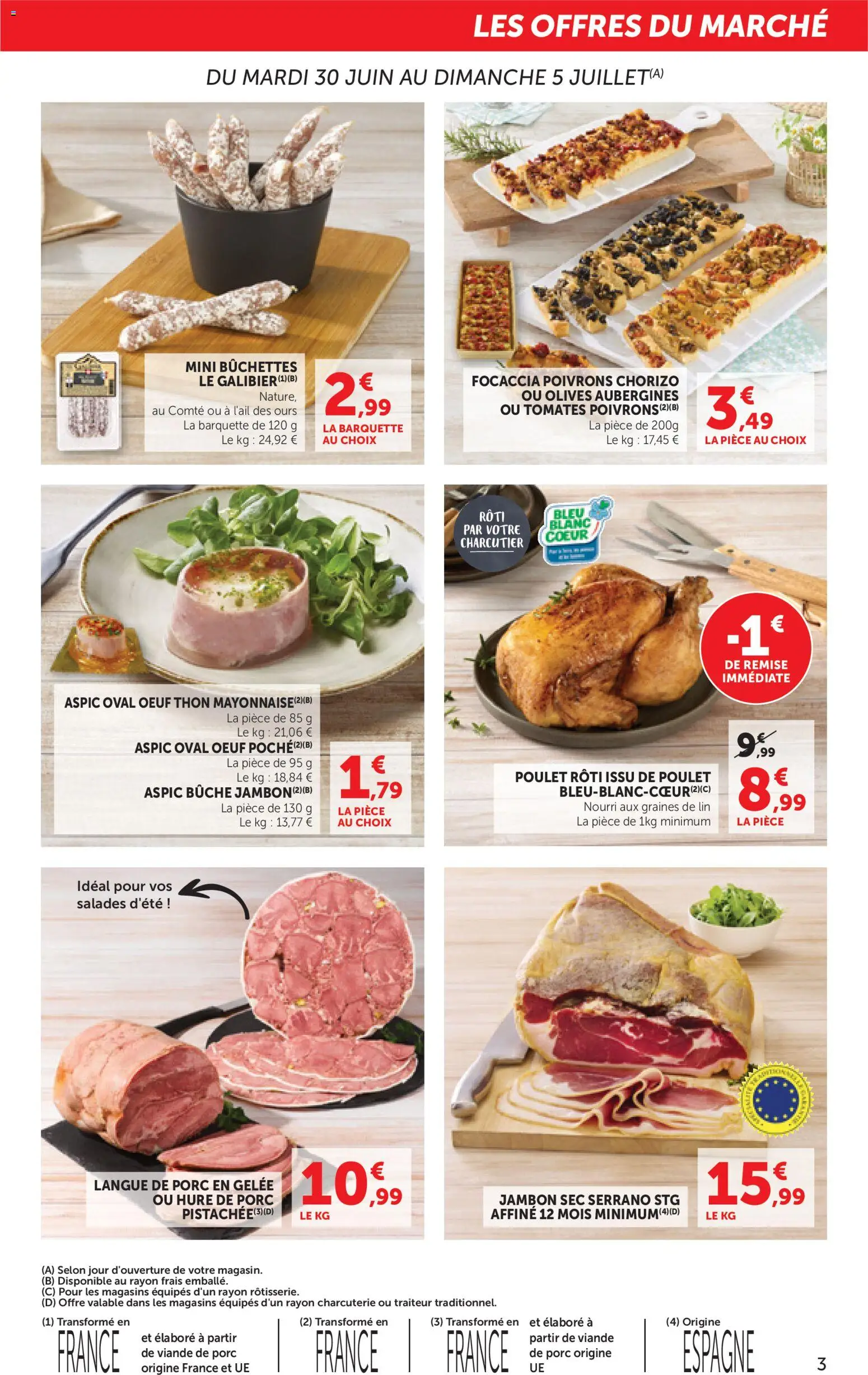 {H1} | Page: 3 | Produits: Chorizo, Olives, Thon, Porc