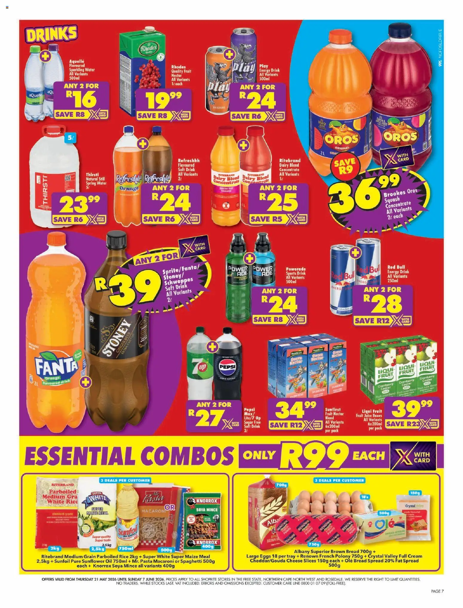New Shoprite catalogue – valid from 21.05.2026 | Page: 7 | Products: Eggs, Fanta, Stoney, Fruit