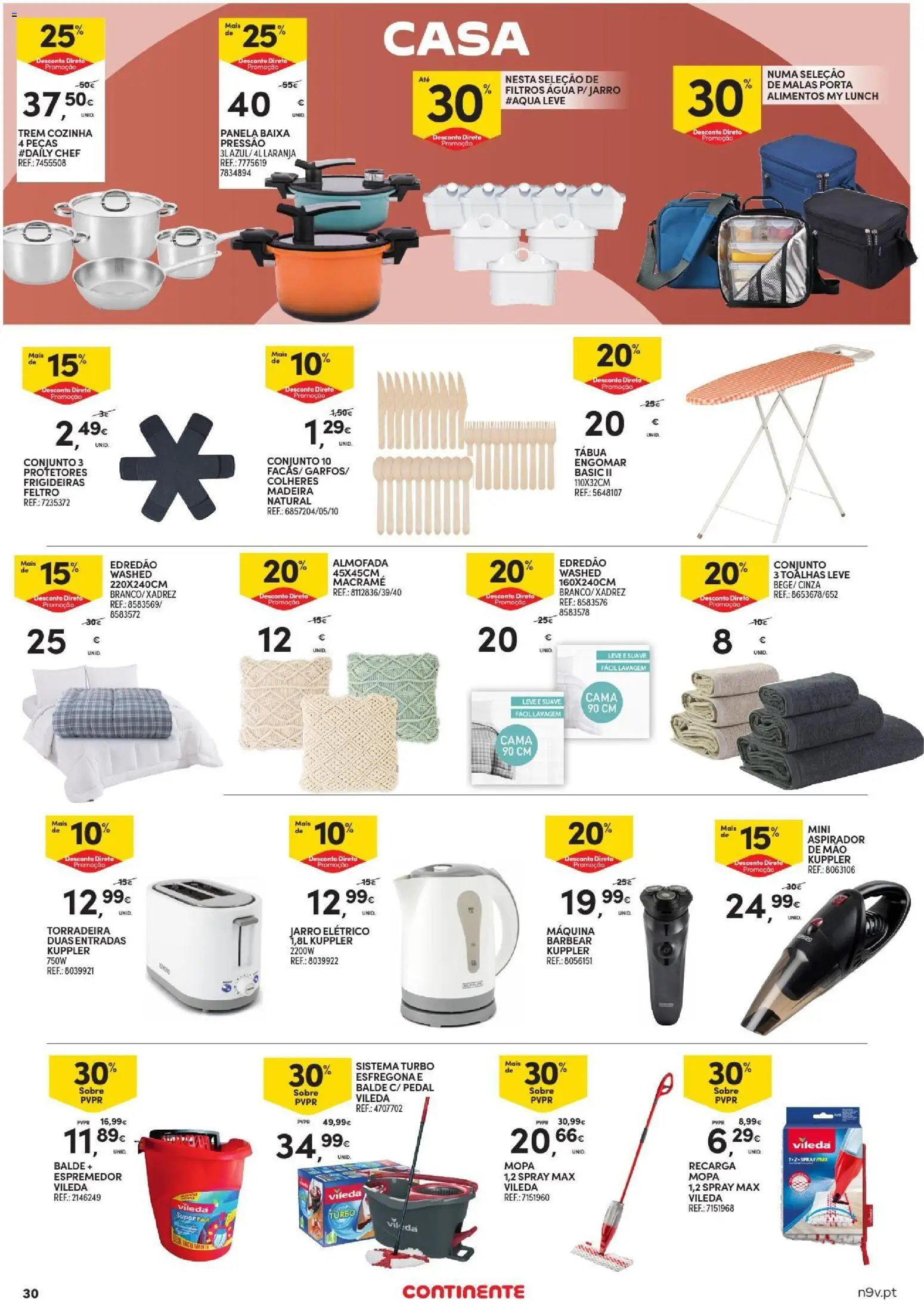 Continente Açores │ válido de 17/09/2026 | Página: 30 | Produtos: Tábua, Espremedor, Almofada, Panela
