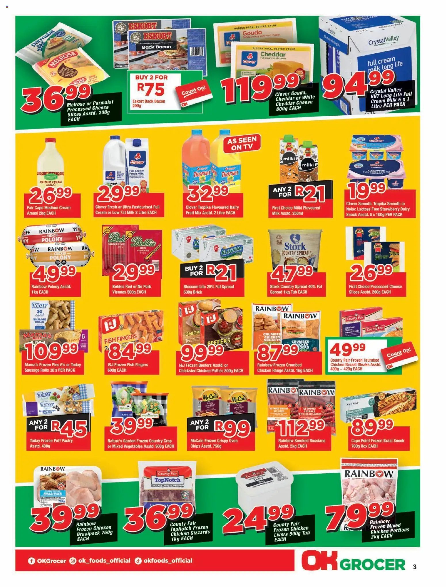 New OK Foods catalogue – valid from 23/09/2026 | Page: 3 | Products: Oven, Milk, Fish, Fruit