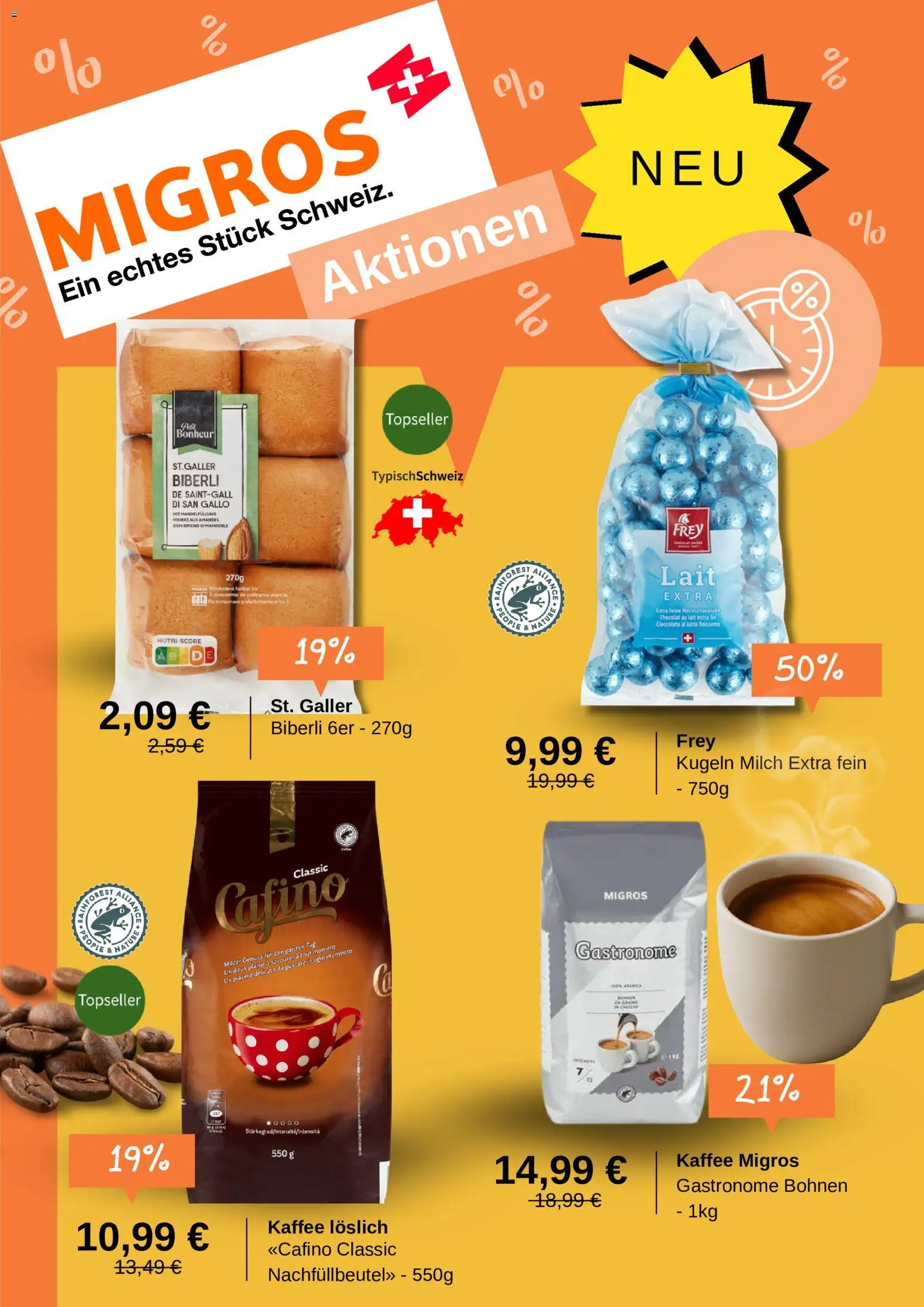 Migros Prospekt – gültig ab 09.06.2026 | Seite: 1 | Produkte: Milch, Kaffee, Ente
