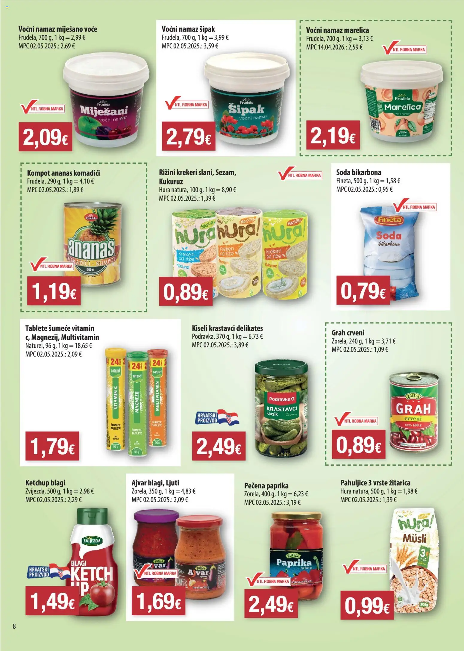 NTL katalog | vrijedi od 10.06.2026 | Stranica: 8 | Proizvodi: Podravka, Ajvar, Krastavci, Pahuljice
