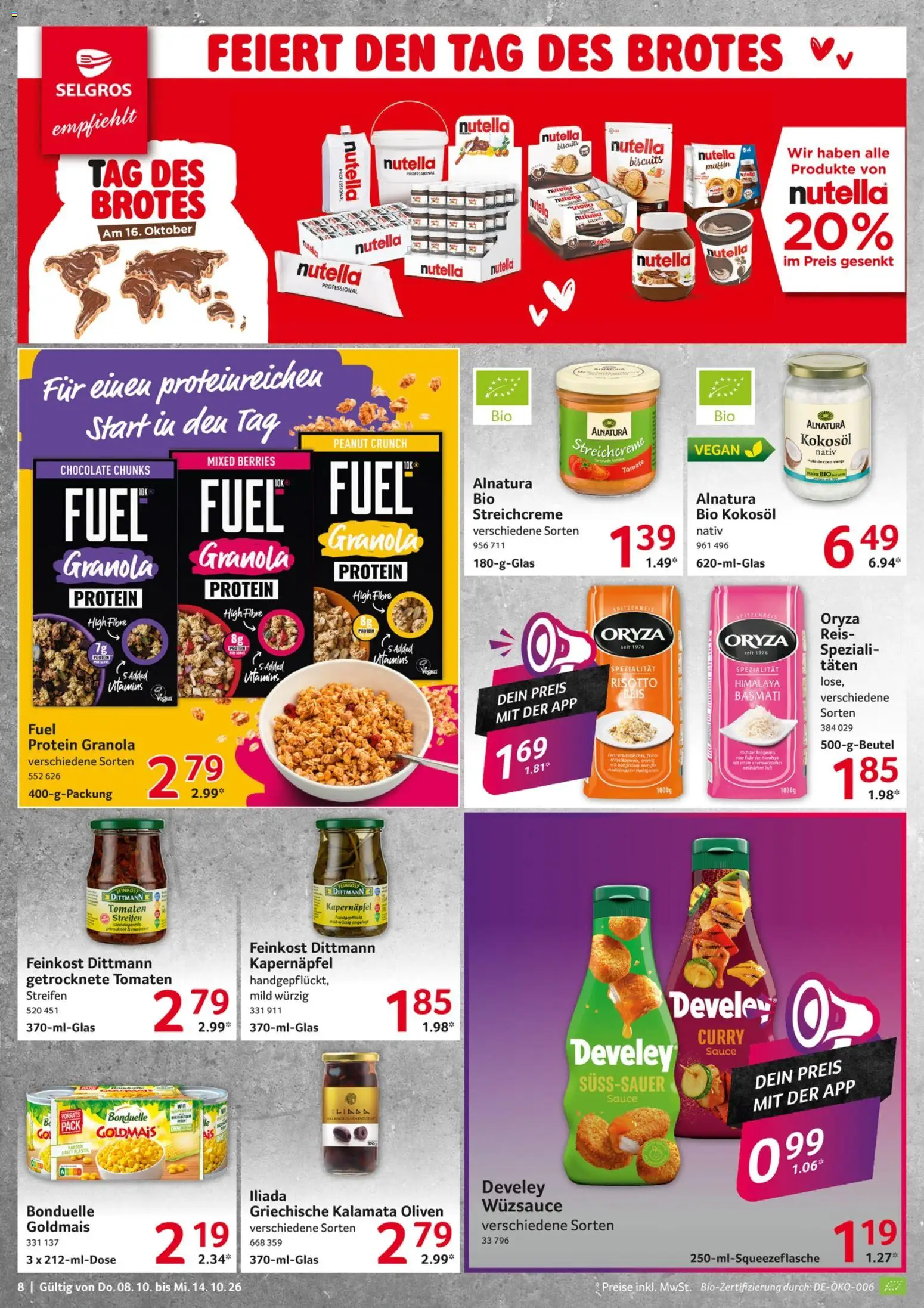 Selgros Prospekt – gültig ab 08.10.2026 | Seite: 8 | Produkte: Tomaten, Nutella, Reis